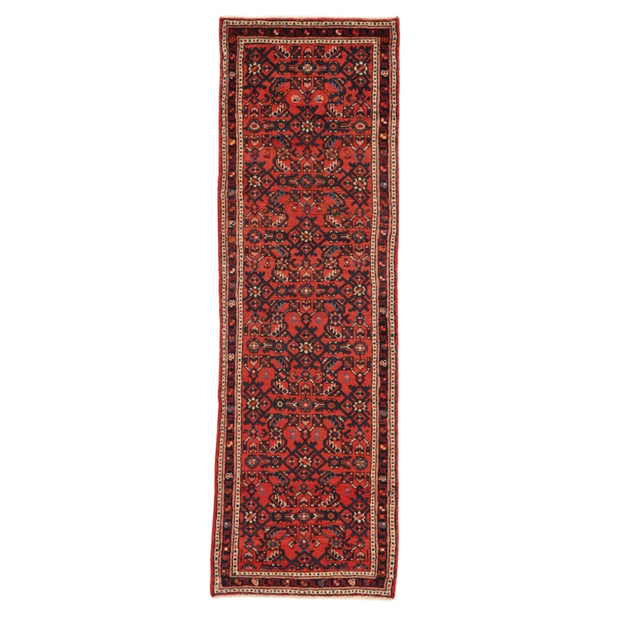 2'1 x 6'6 Hand-Knotted Persian Zanjan Carpet Runner, 1980s