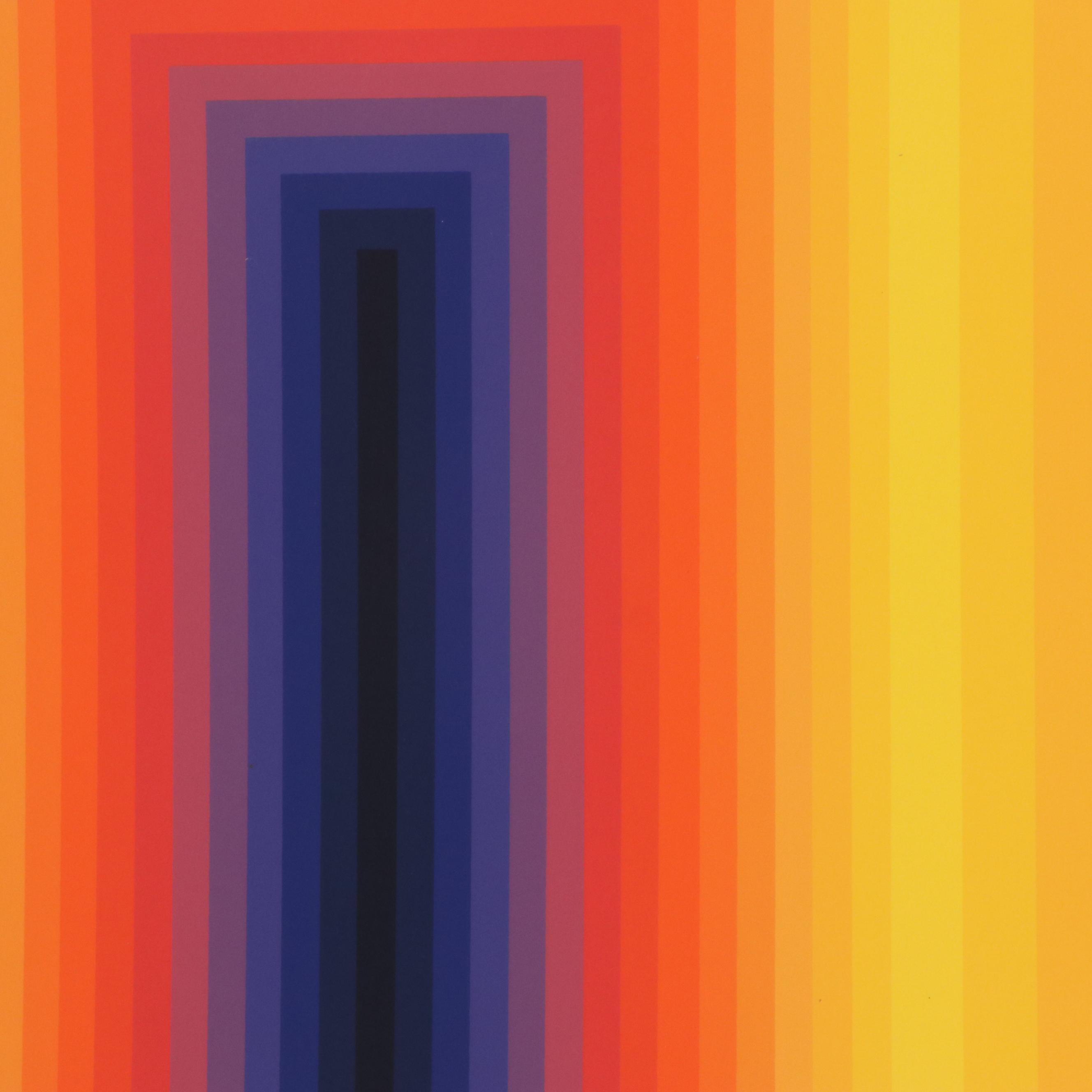 Jurgen Peters Op Art Serigraph "Lightning," 1978