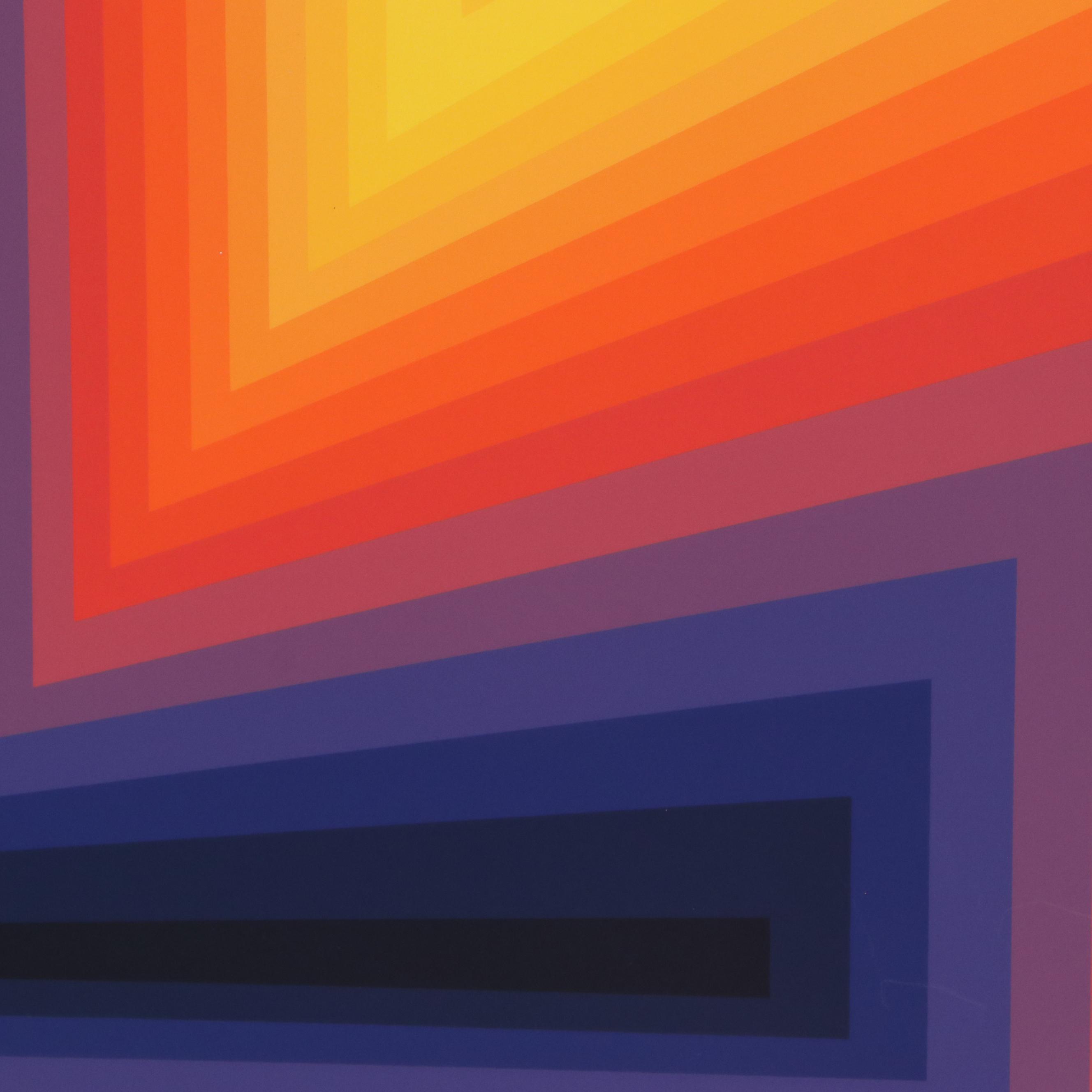 Jurgen Peters Op Art Serigraph "Lightning," 1978