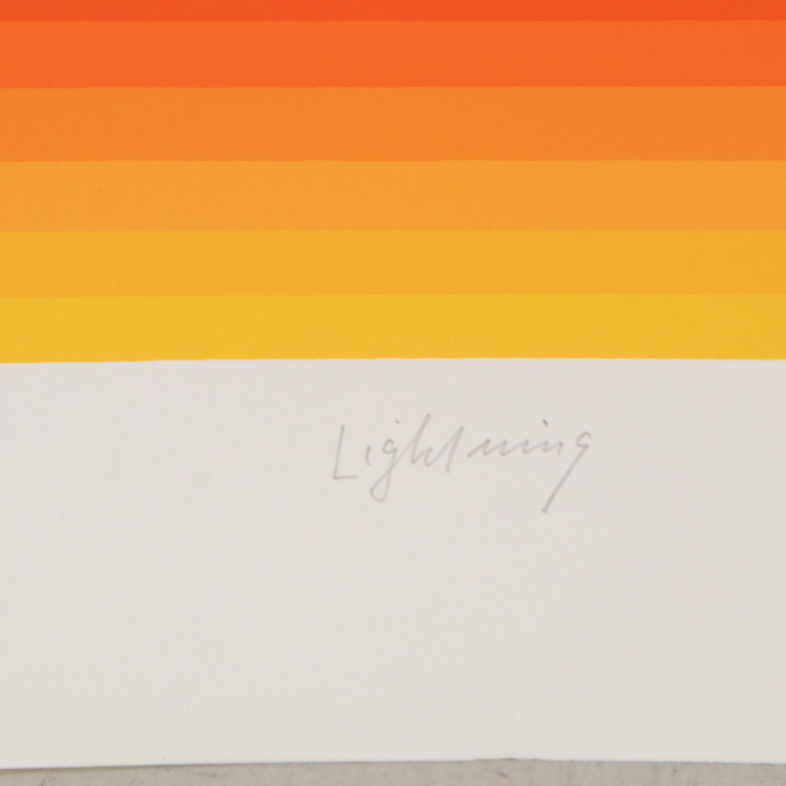 Jurgen Peters Op Art Serigraph "Lightning," 1978