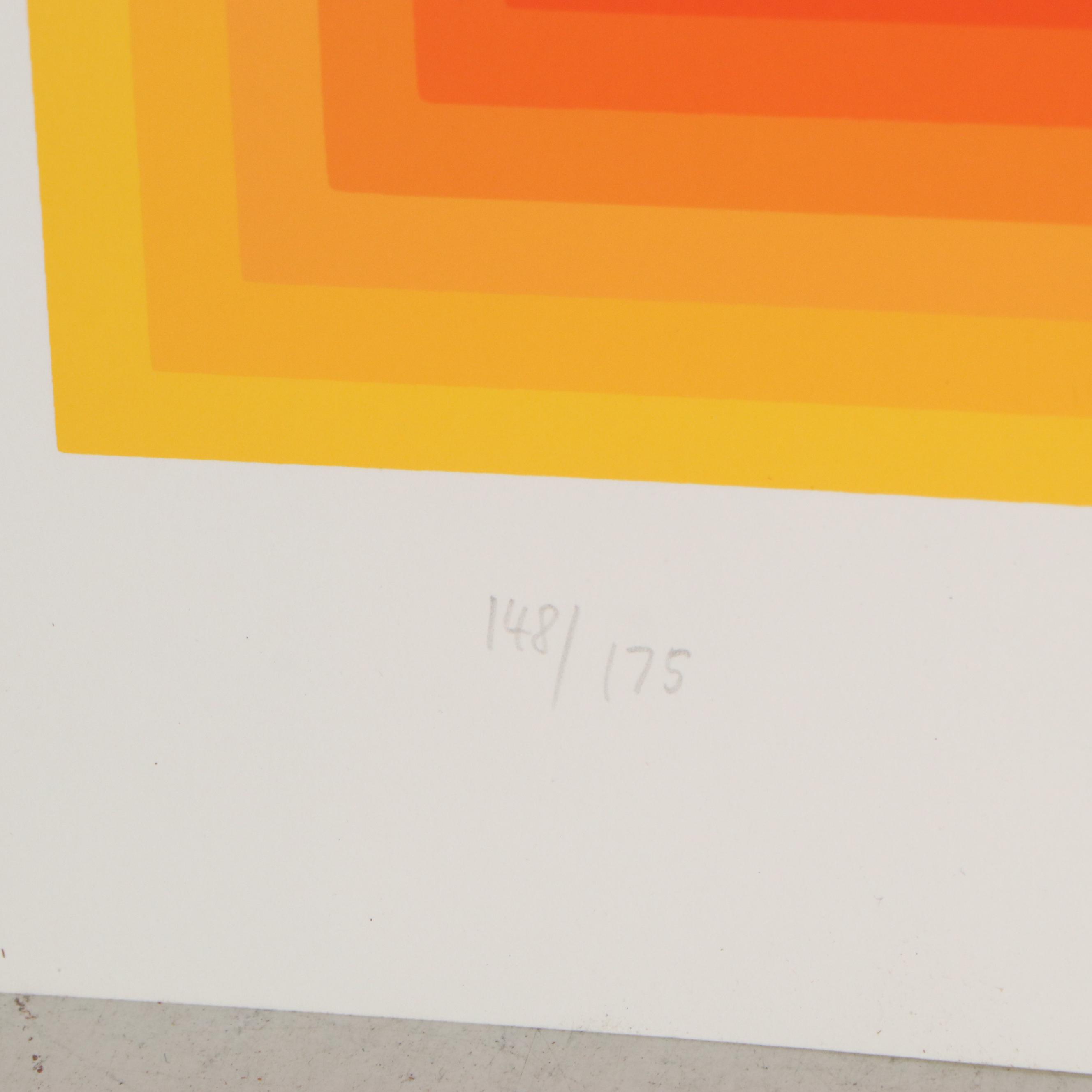 Jurgen Peters Op Art Serigraph "Lightning," 1978