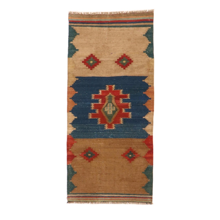 3'1 x 6'10 Handwoven Persian Kurdish Kilim Long Rug, 2000s