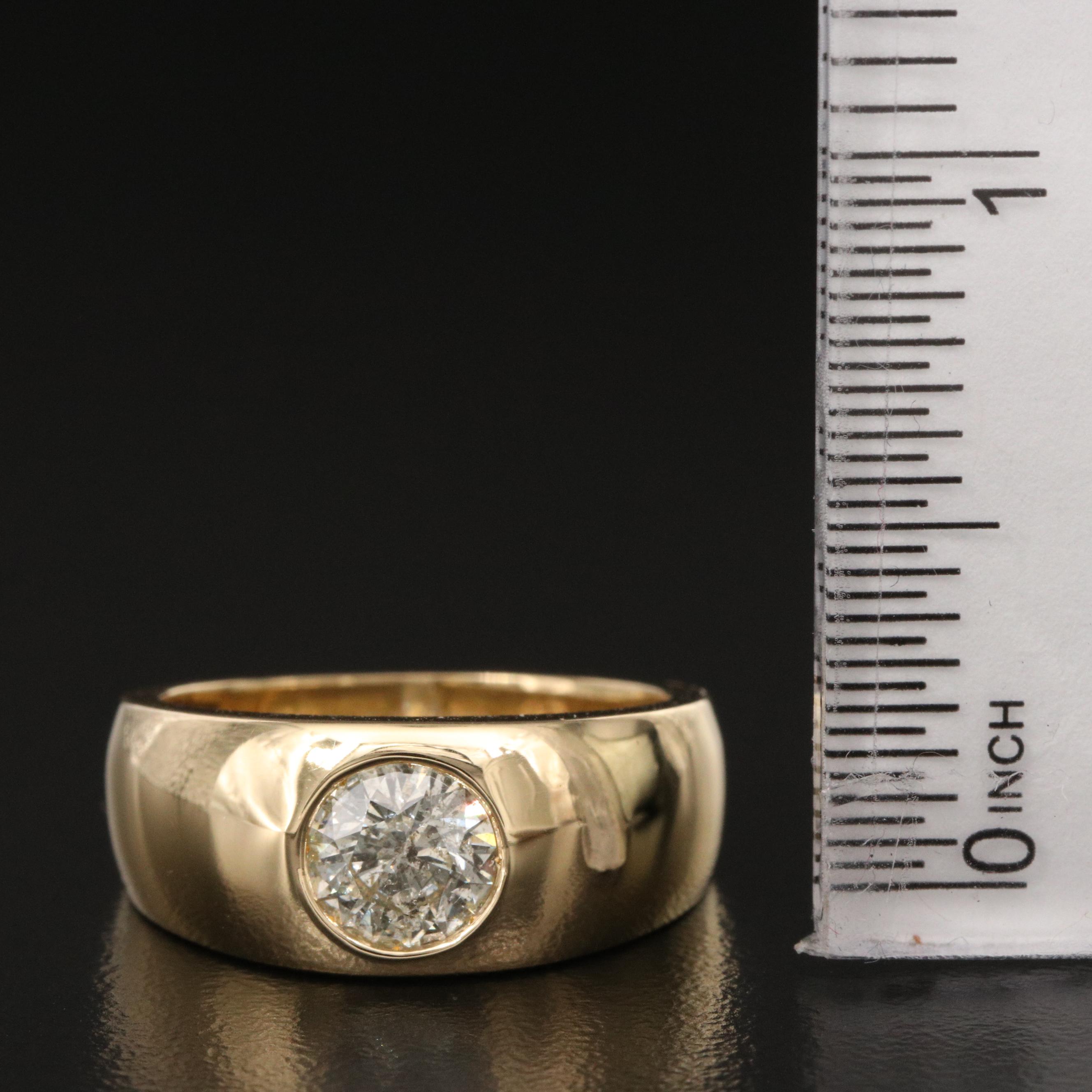 Israel Gady Shemesh 18K 0.96 CT Gypsy Set Diamond Solitaire Band