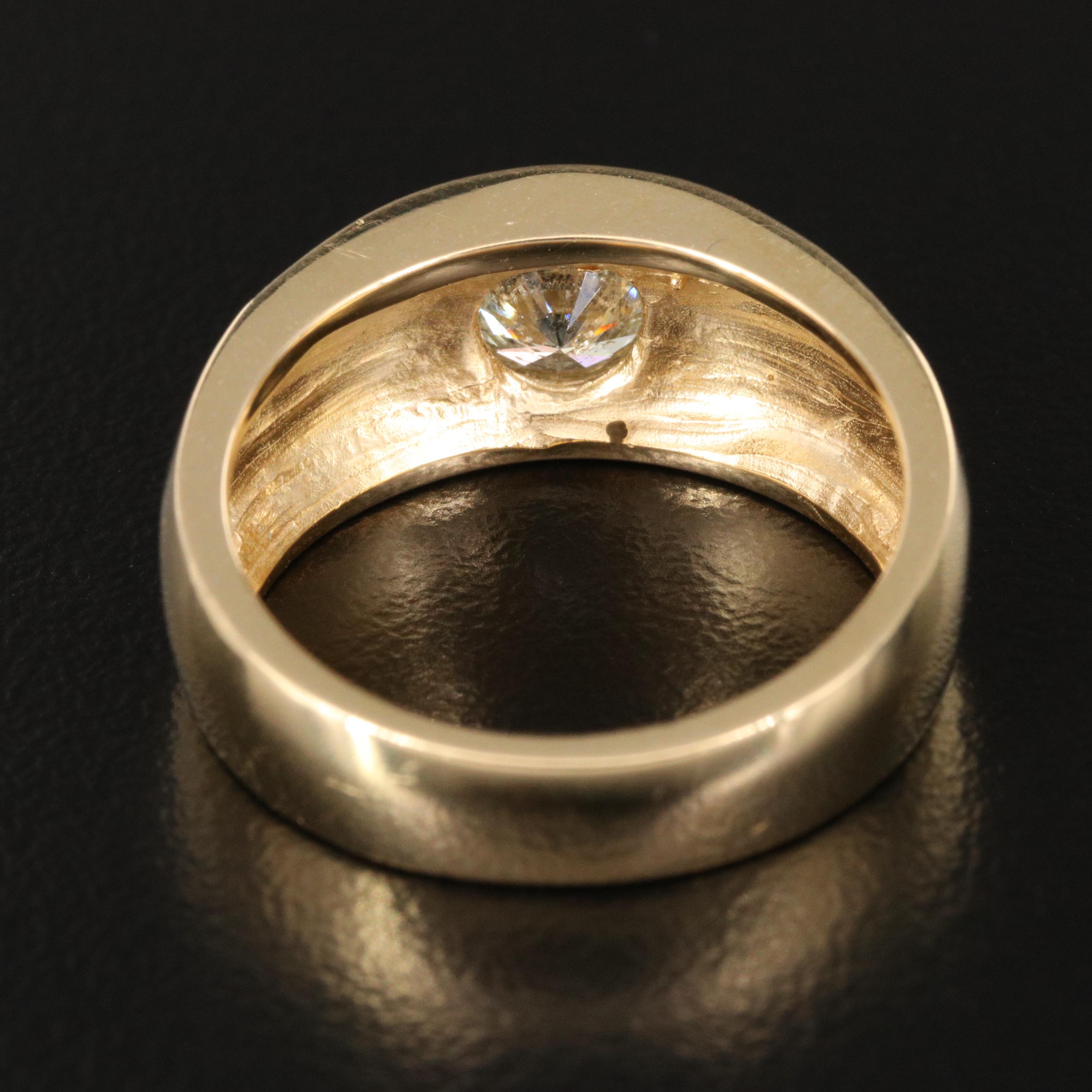 Israel Gady Shemesh 18K 0.96 CT Gypsy Set Diamond Solitaire Band