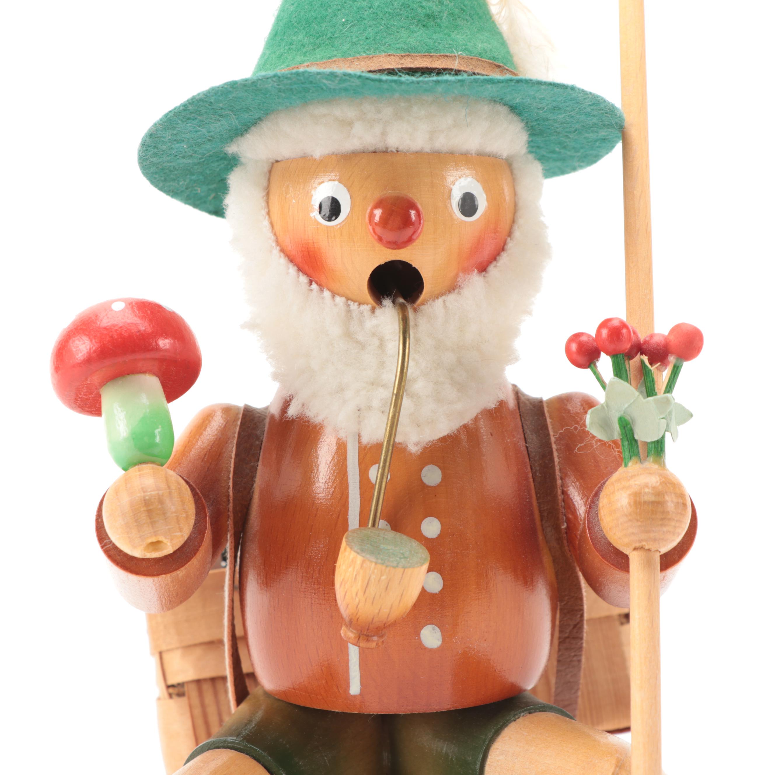 Steinbach Style Mushroom Rider Smoker Musical Toadstool