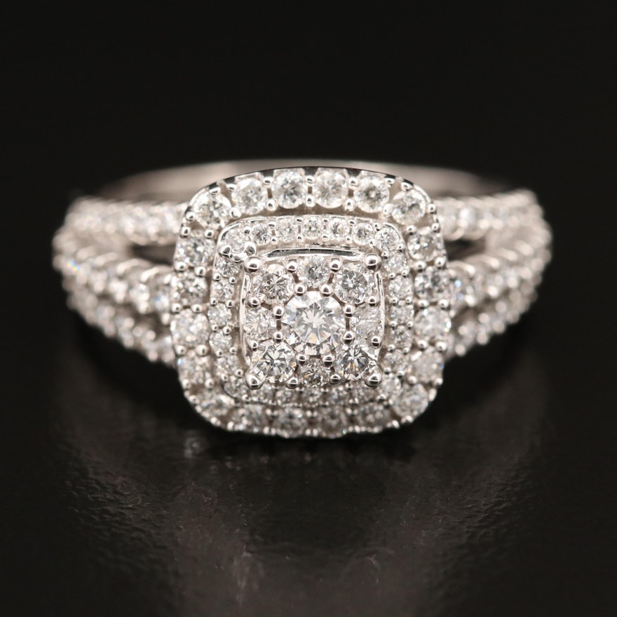 10K Diamond Cluster Ring