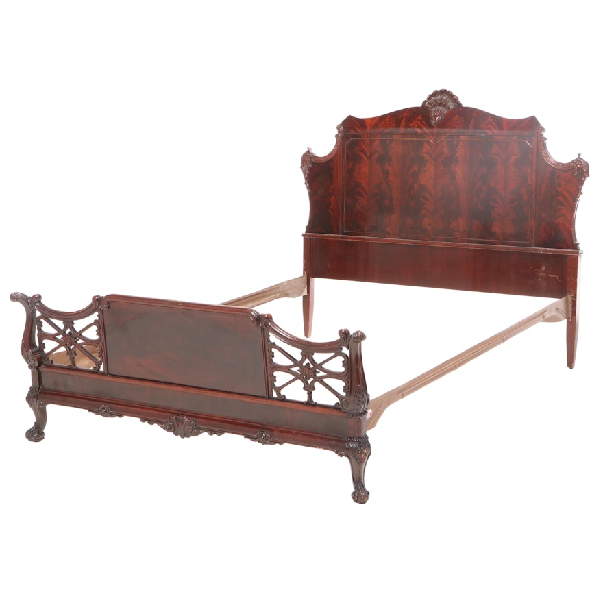 George II Style Mahogany Full Bed Frame, Mid-20th Century