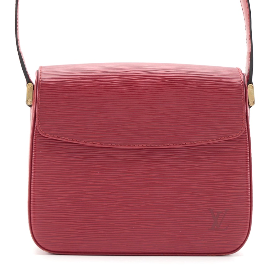 Louis Vuitton Buci Front Flap Bag in Castillian Red Epi and Smooth Leather