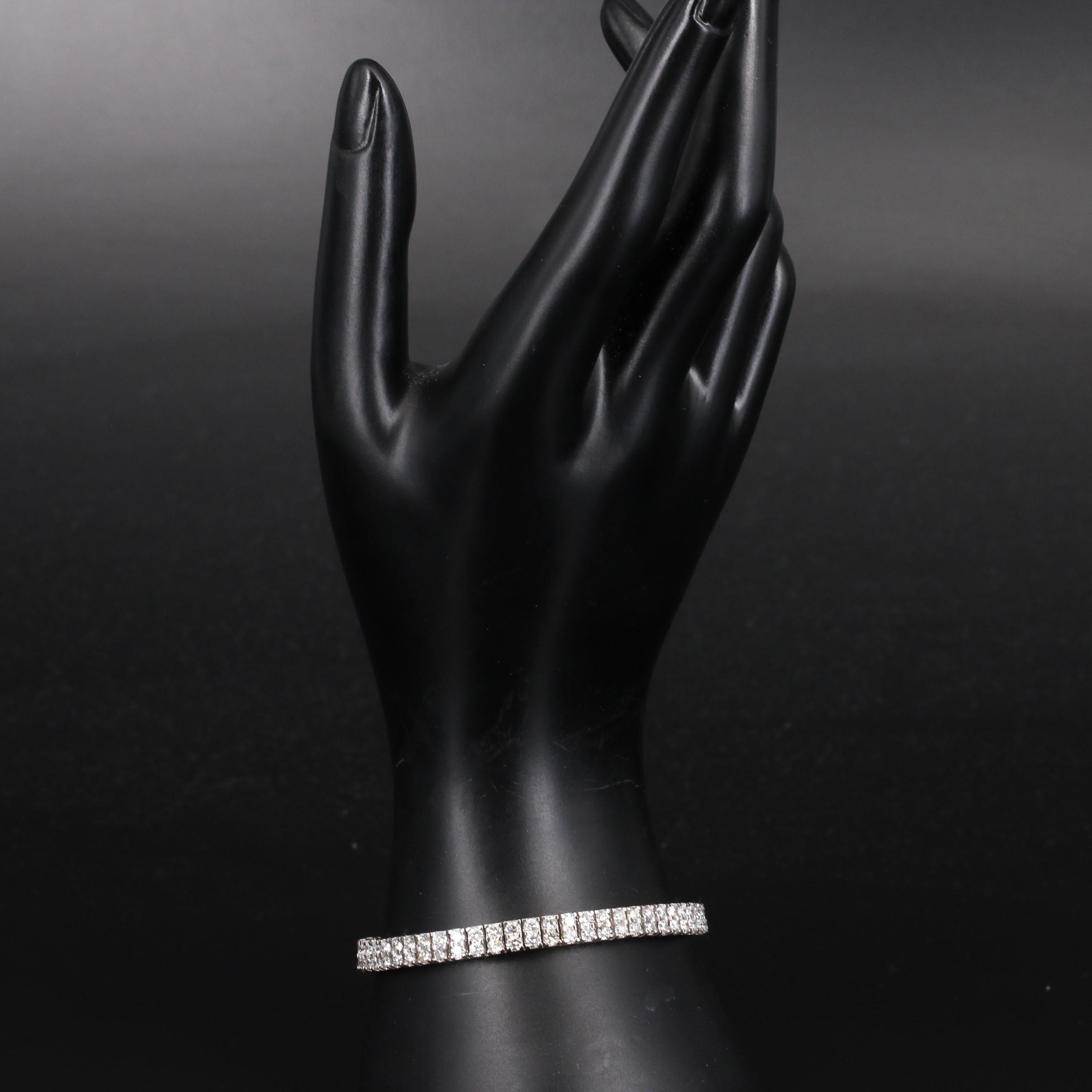 14K 8.91 CTW Diamond Double Row Line Bracelet