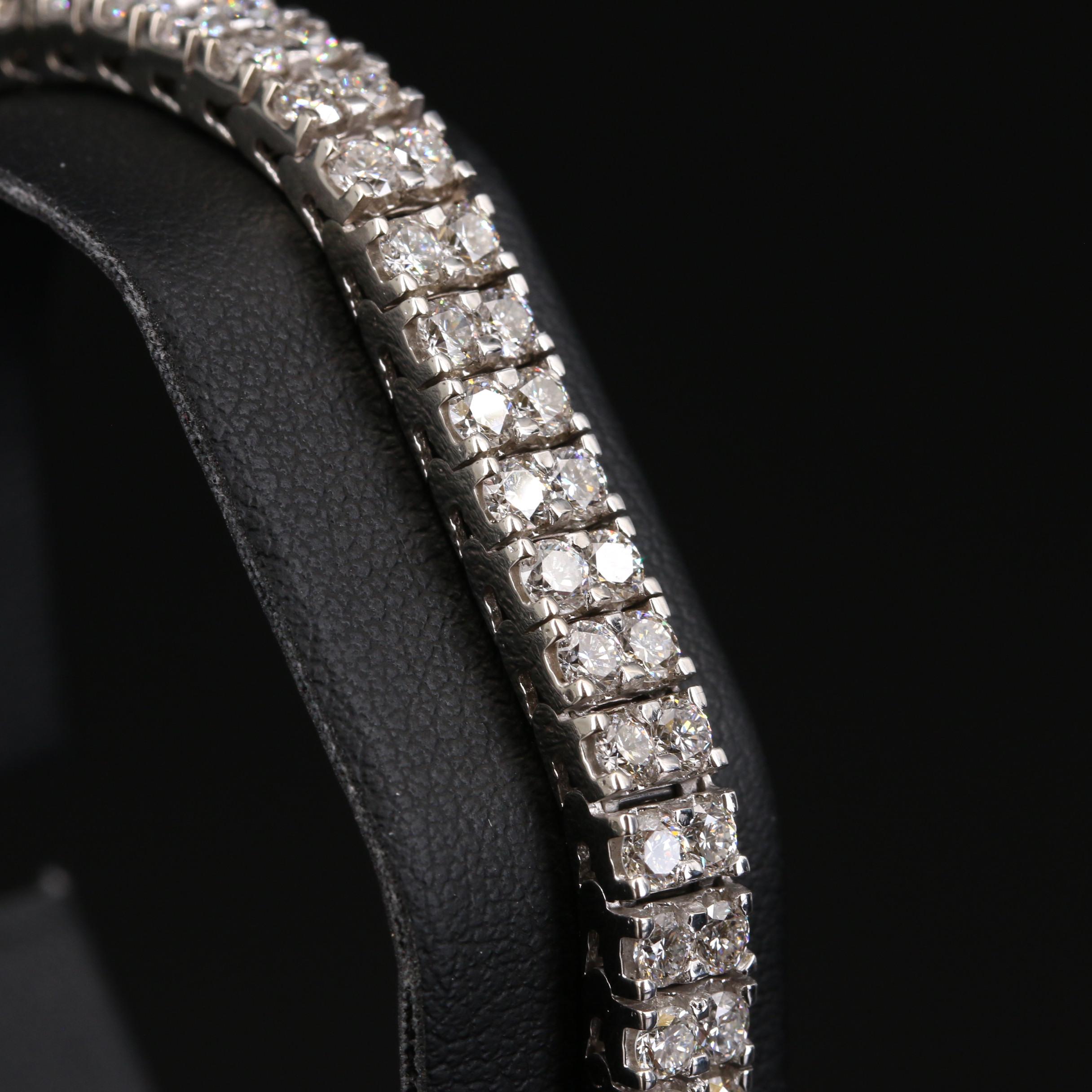 14K 8.91 CTW Diamond Double Row Line Bracelet