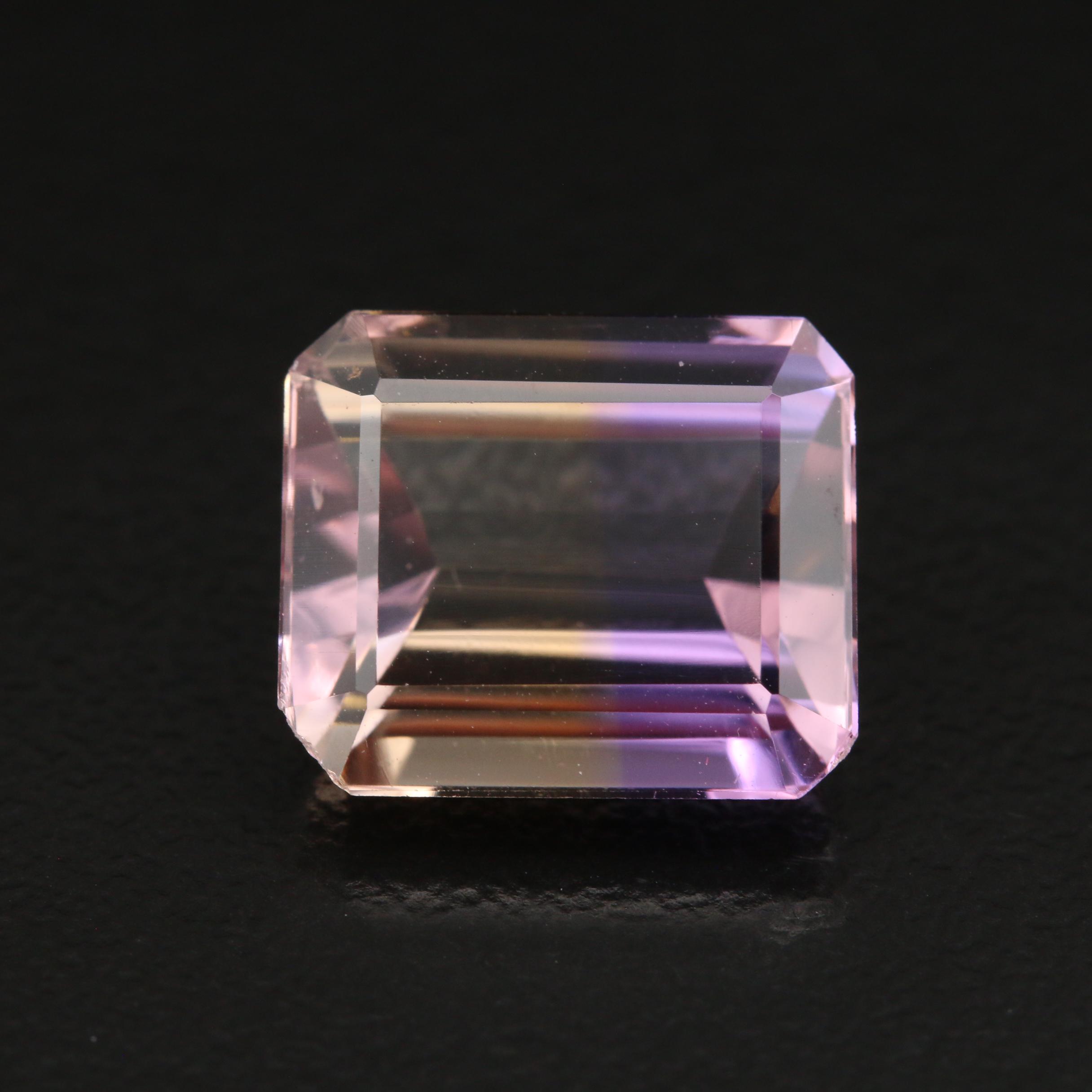 Loose 5.89 CT Cut Cornered Rectangular Faceted Ametrine