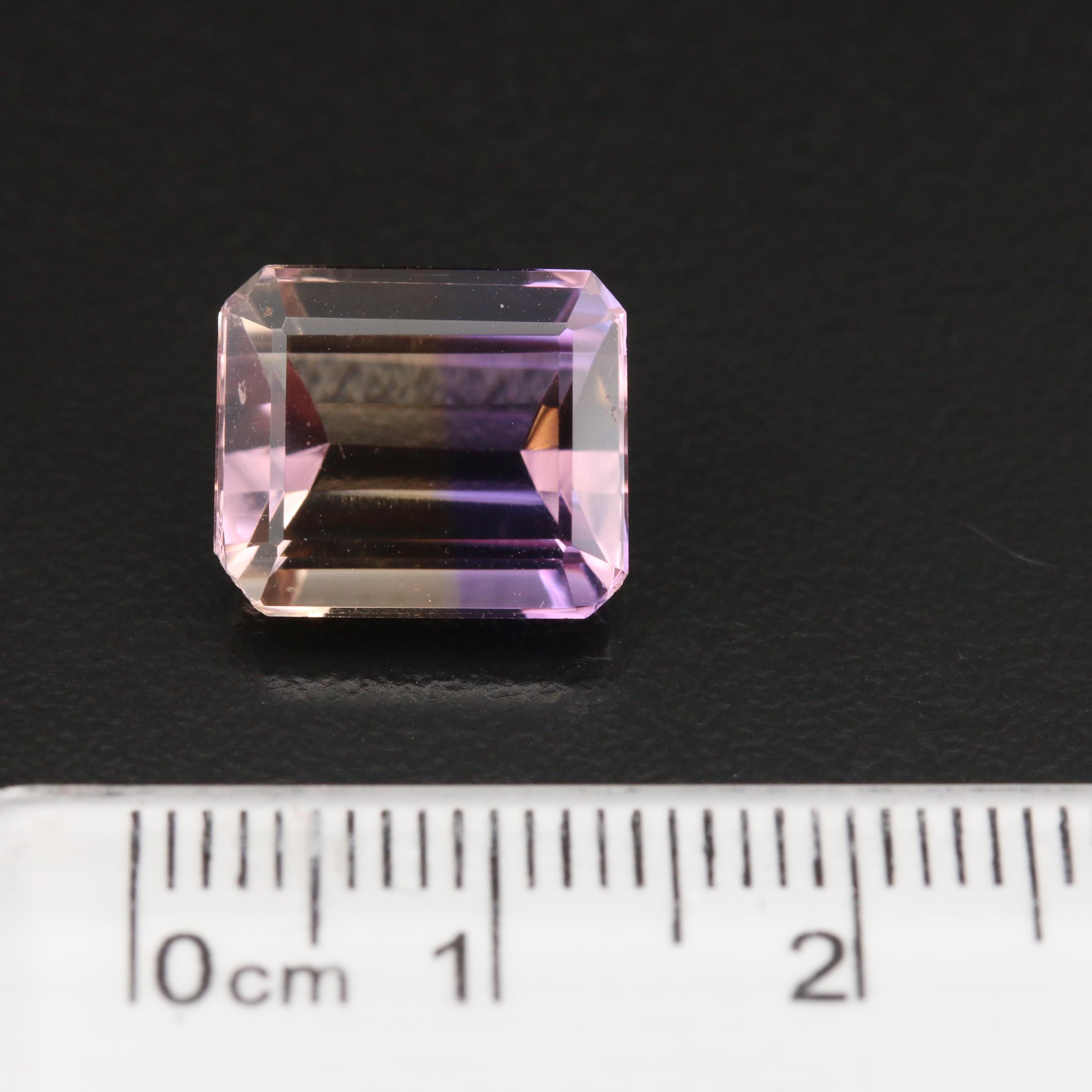 Loose 5.89 CT Cut Cornered Rectangular Faceted Ametrine