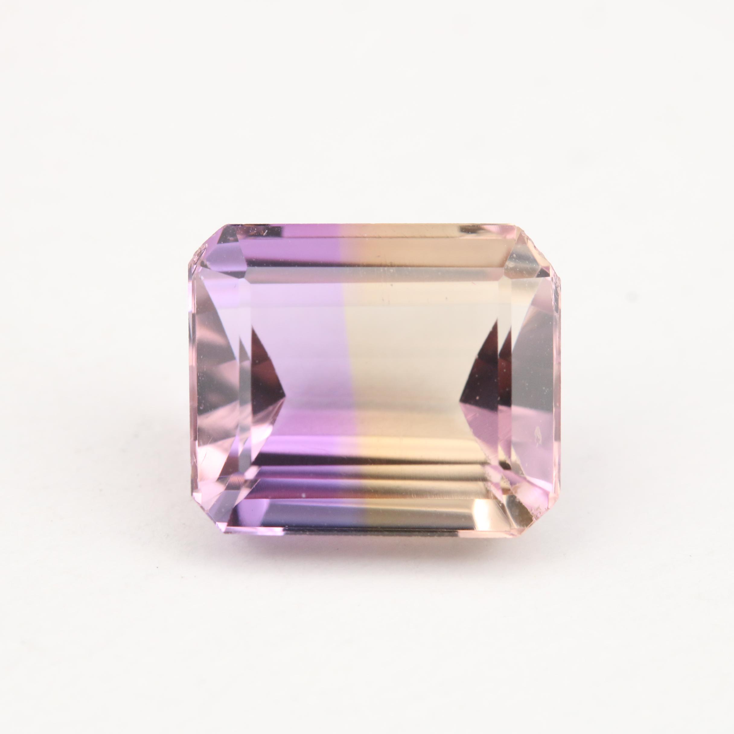 Loose 5.89 CT Cut Cornered Rectangular Faceted Ametrine