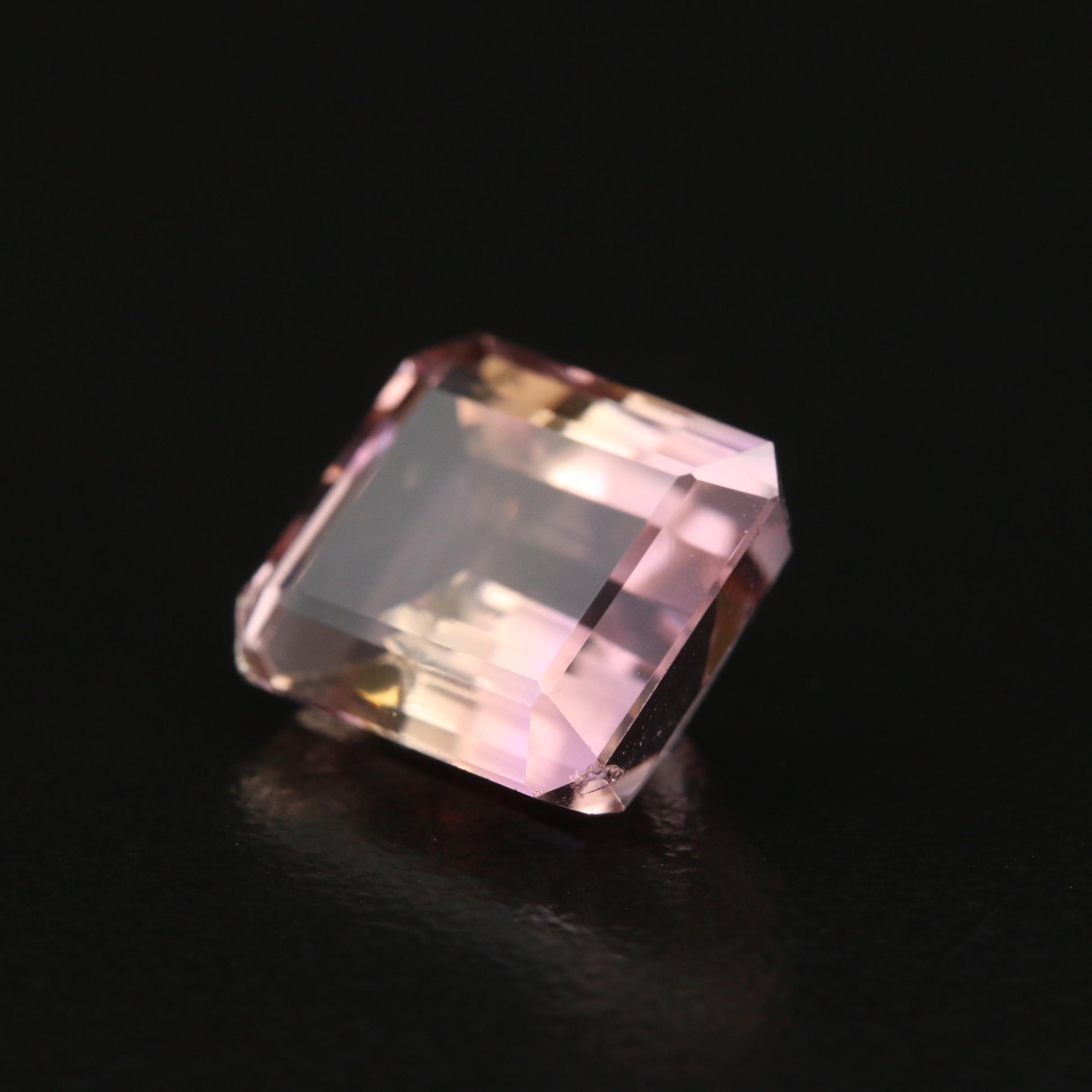 Loose 5.89 CT Cut Cornered Rectangular Faceted Ametrine