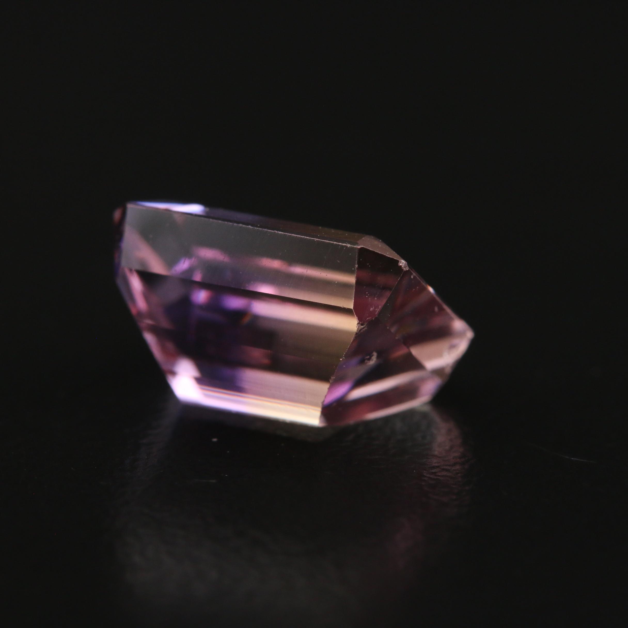 Loose 5.89 CT Cut Cornered Rectangular Faceted Ametrine
