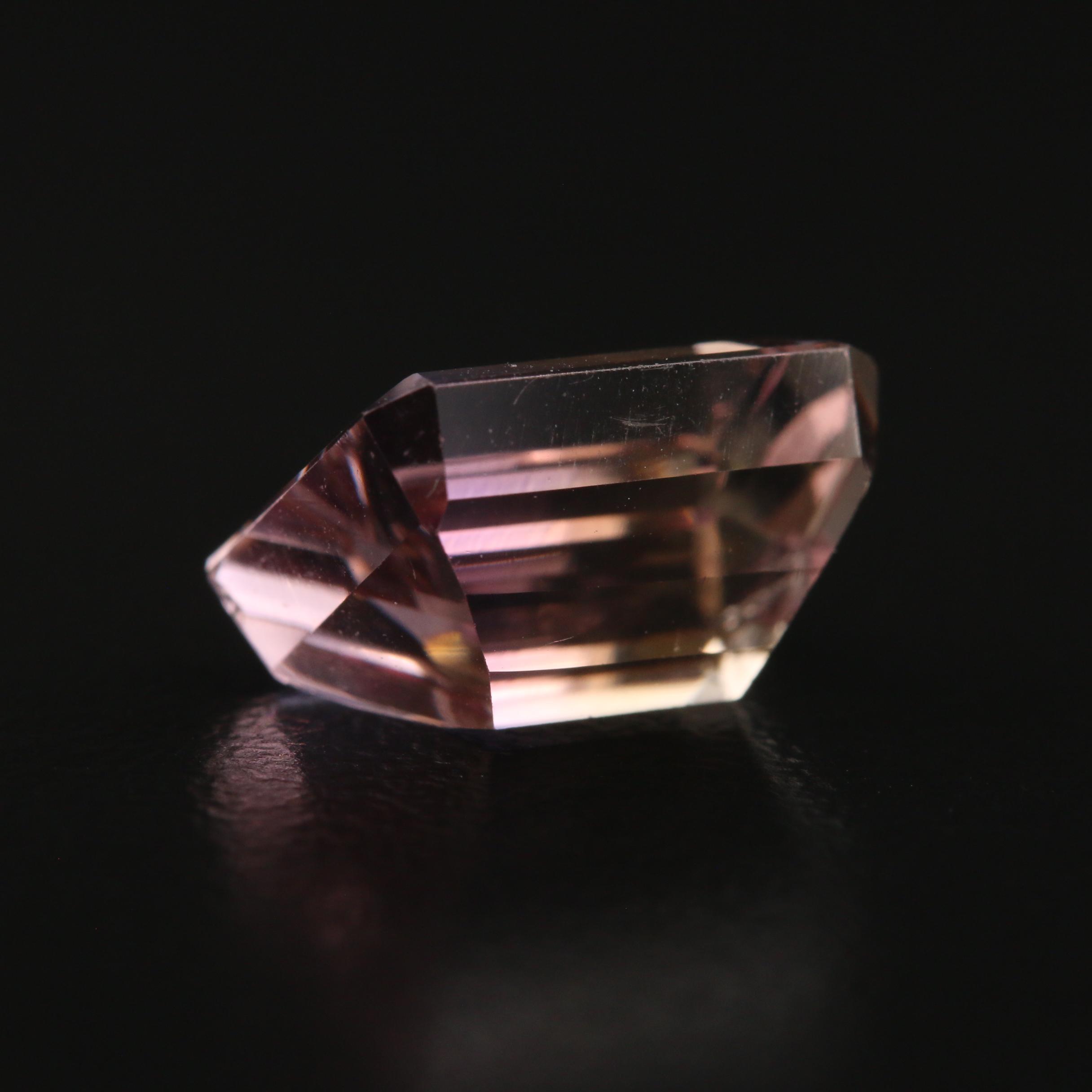 Loose 5.89 CT Cut Cornered Rectangular Faceted Ametrine
