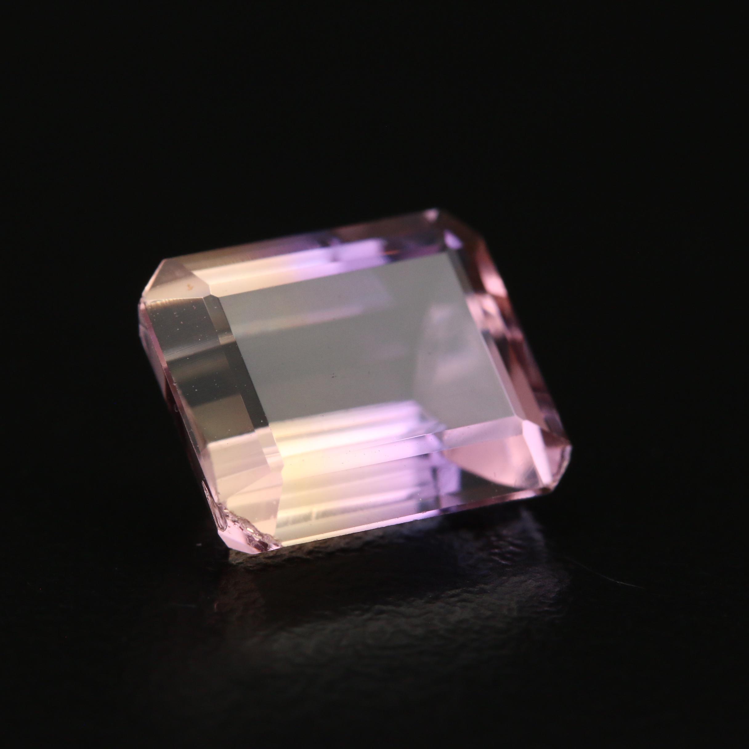Loose 5.89 CT Cut Cornered Rectangular Faceted Ametrine
