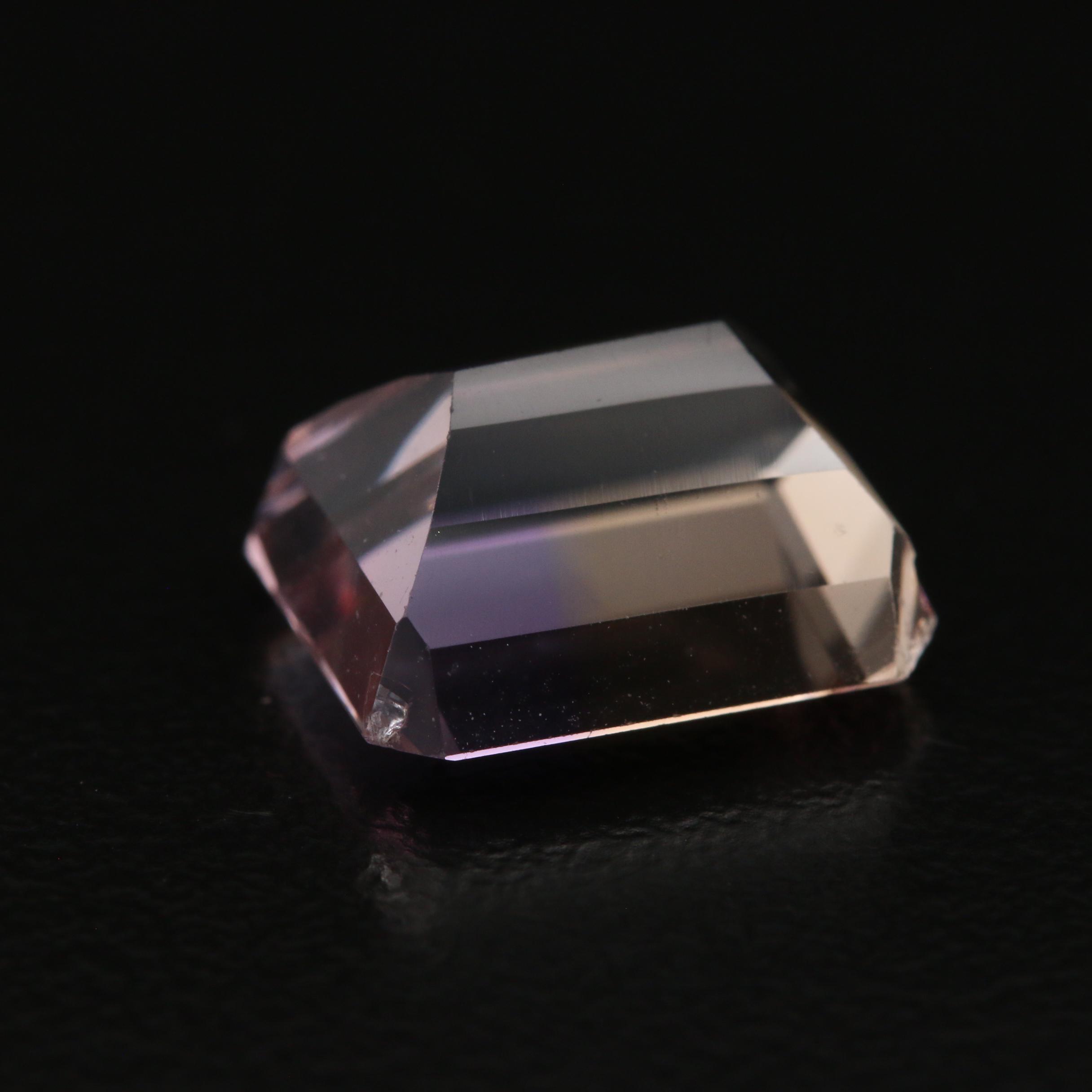 Loose 5.89 CT Cut Cornered Rectangular Faceted Ametrine