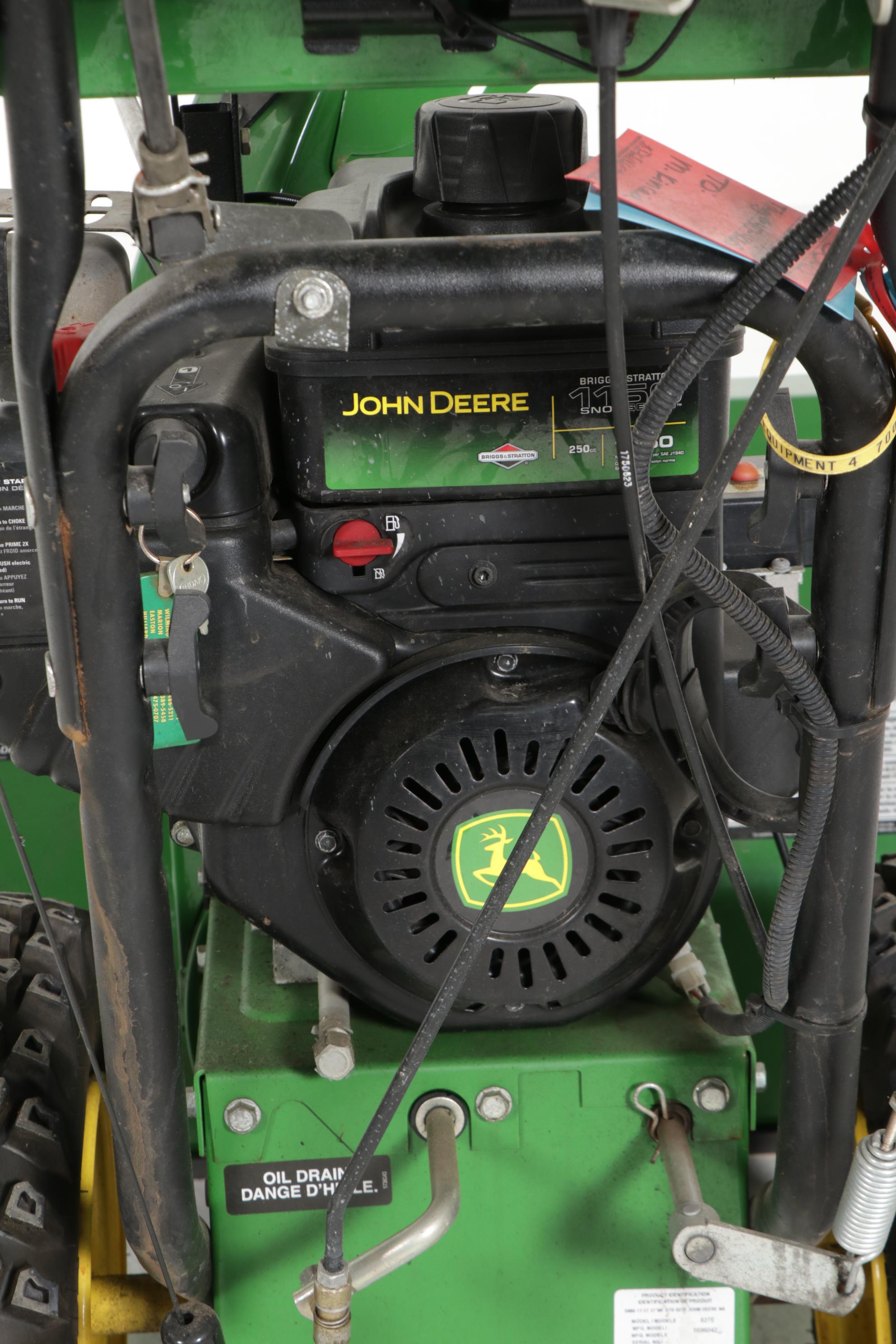 John Deere Model 827E Snow Thrower, 2011