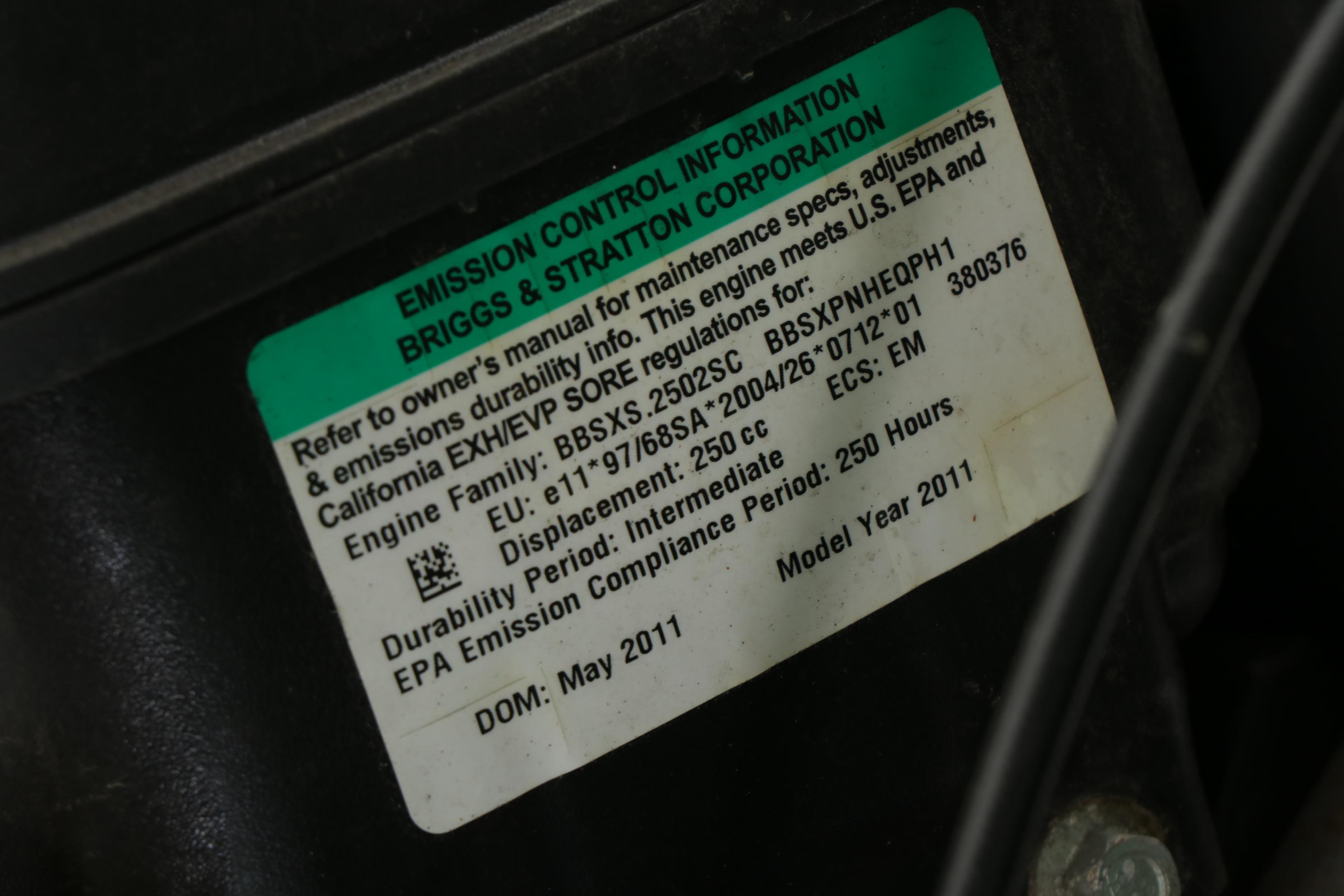 John Deere Model 827E Snow Thrower, 2011