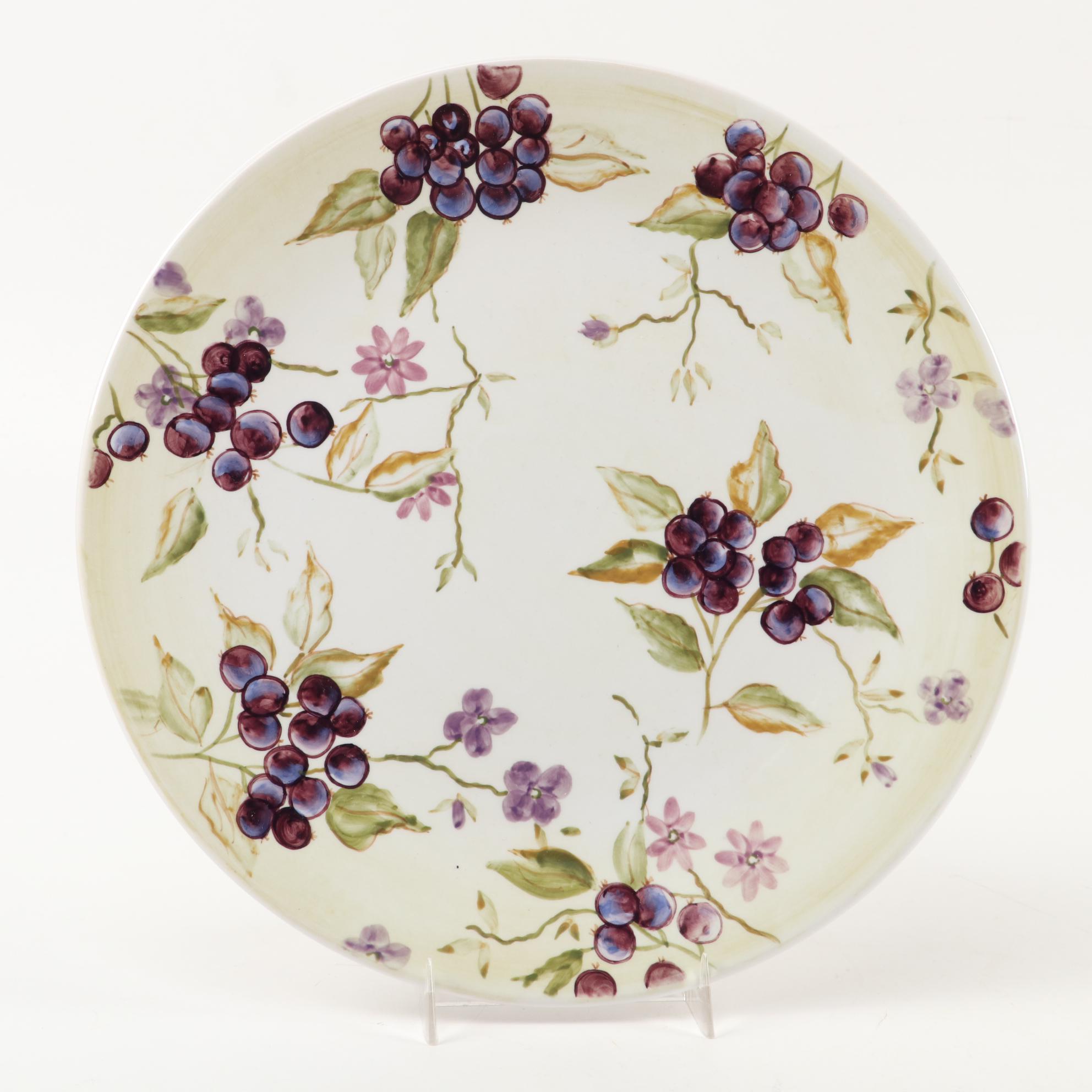 Tracy Porter Hand-Painted Ceramic Plate and Pitcher with Other Glass Vases