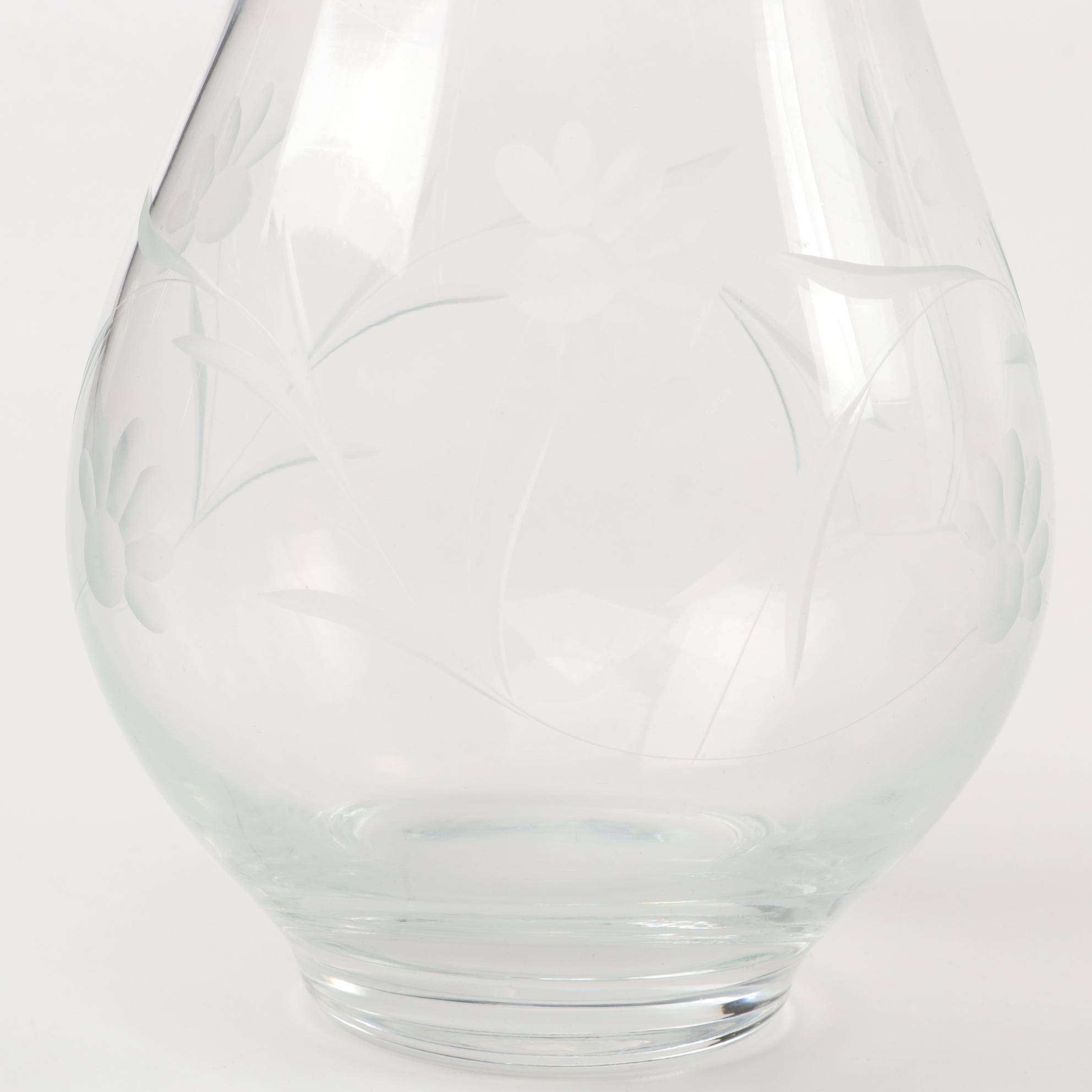 Tracy Porter Hand-Painted Ceramic Plate and Pitcher with Other Glass Vases