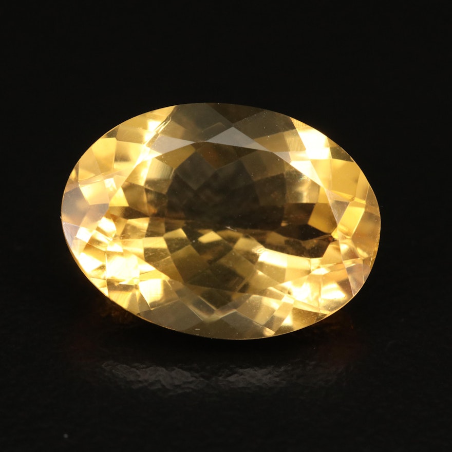 Loose 8.15 CT Oval Faceted Citrine