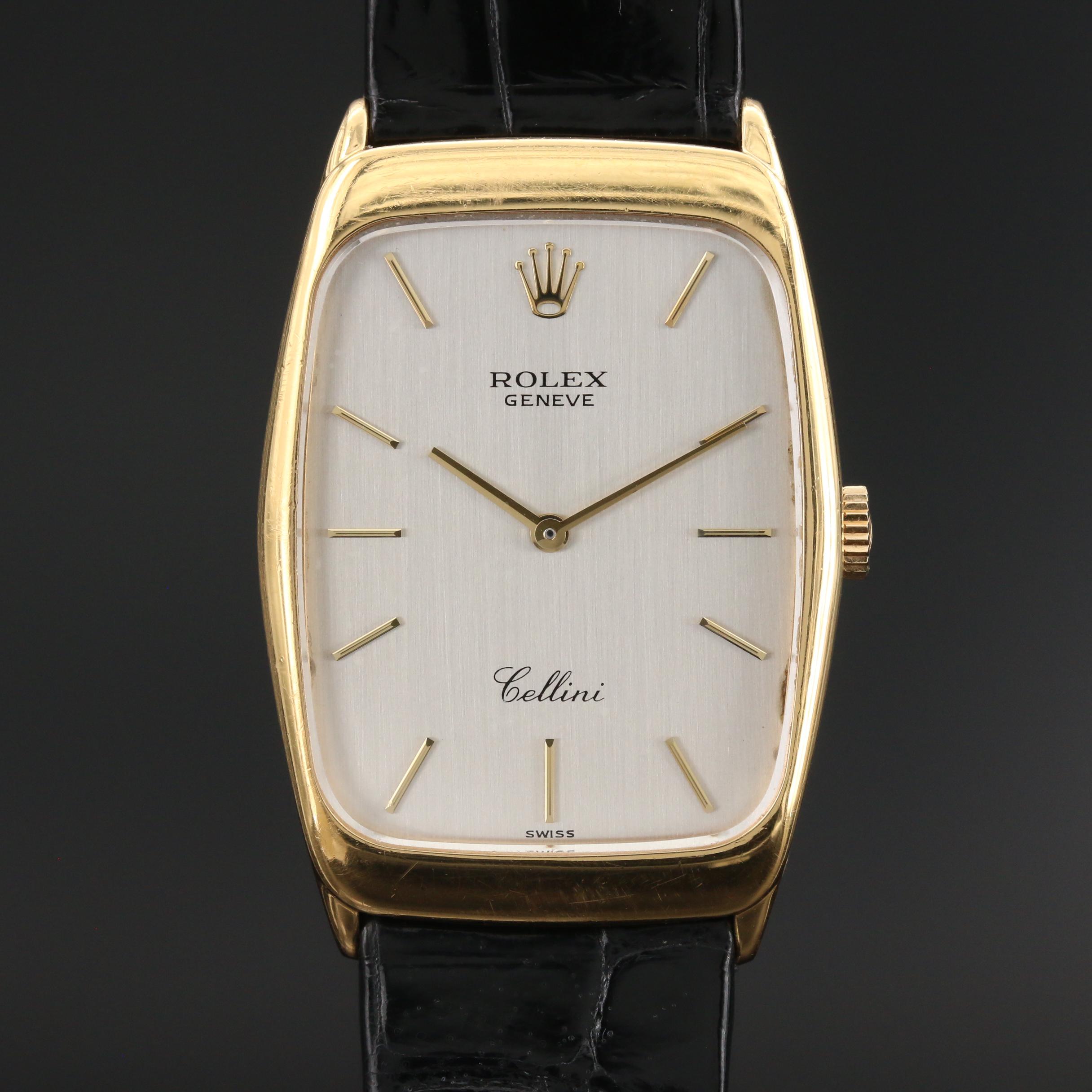 1995 Rolex Cellini 4136 18K Gold Stem Wind Watch