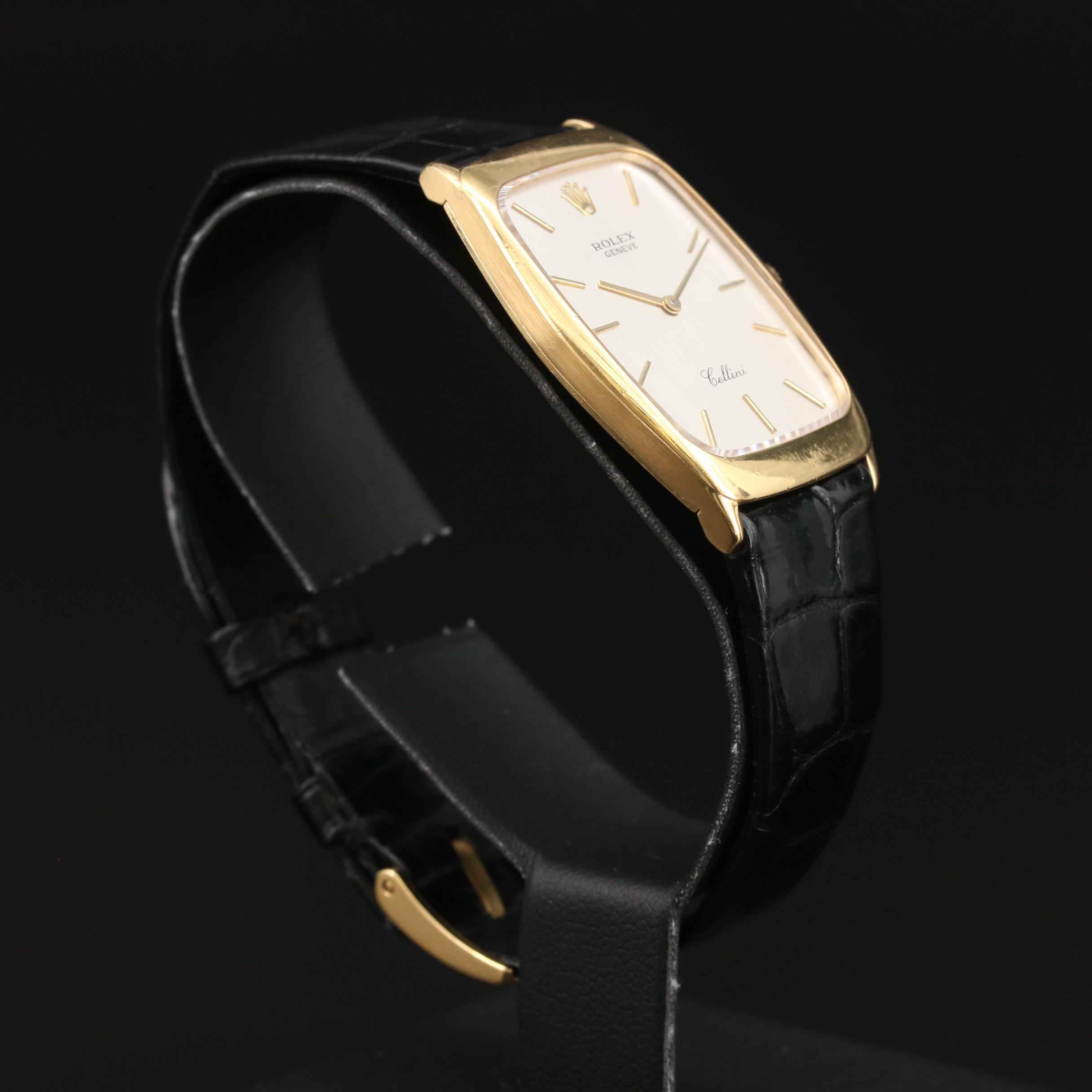 1995 Rolex Cellini 4136 18K Gold Stem Wind Watch