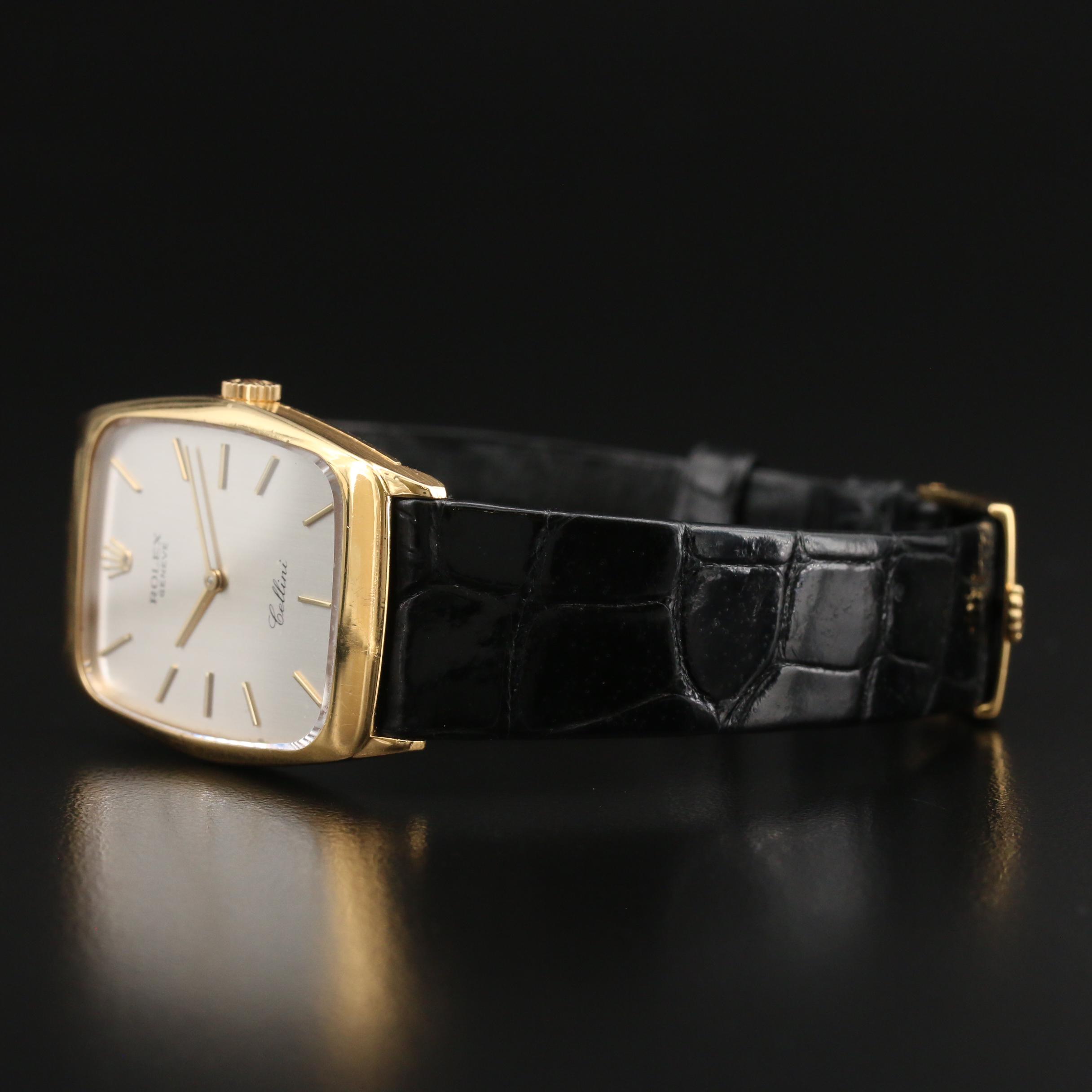 1995 Rolex Cellini 4136 18K Gold Stem Wind Watch