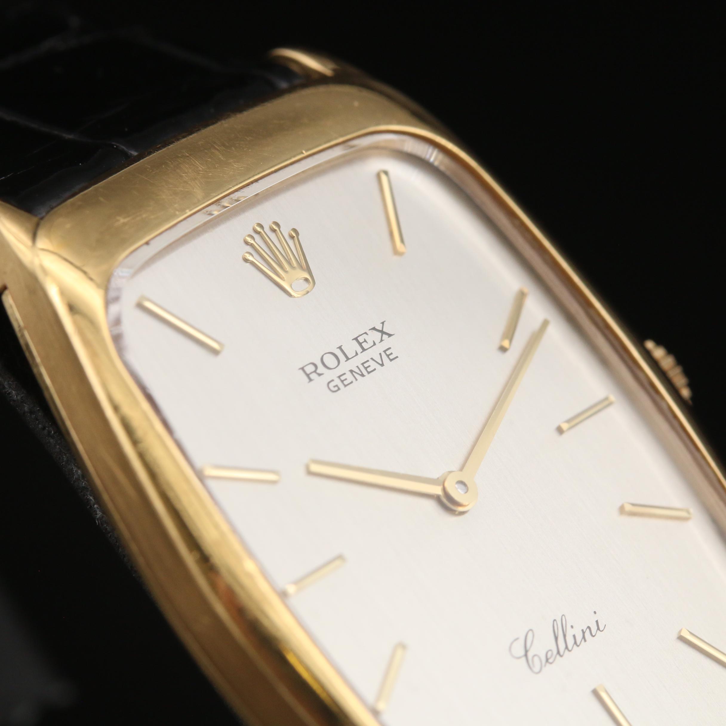 1995 Rolex Cellini 4136 18K Gold Stem Wind Watch
