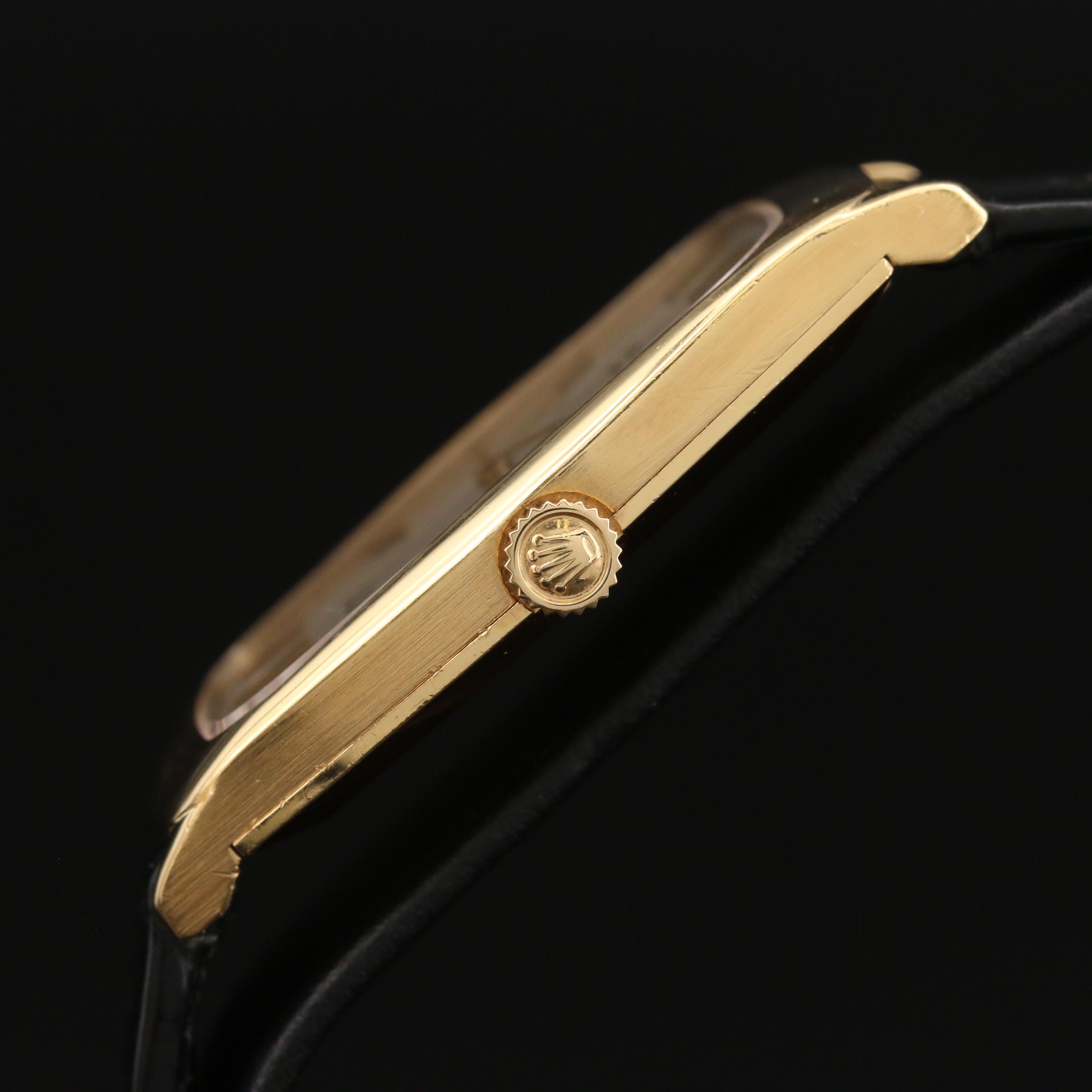 1995 Rolex Cellini 4136 18K Gold Stem Wind Watch