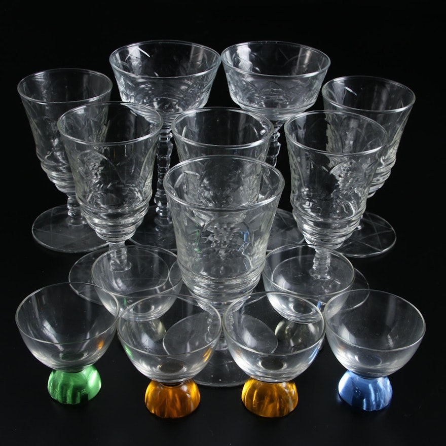 Libbey Rock Sharpe Star of David Glass Wine Goblets and Other Stemware