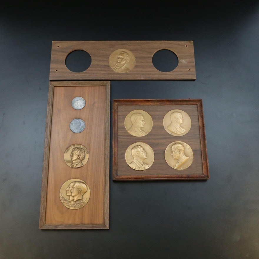 Bronze Presidential and Political Medals with Silver Rounds