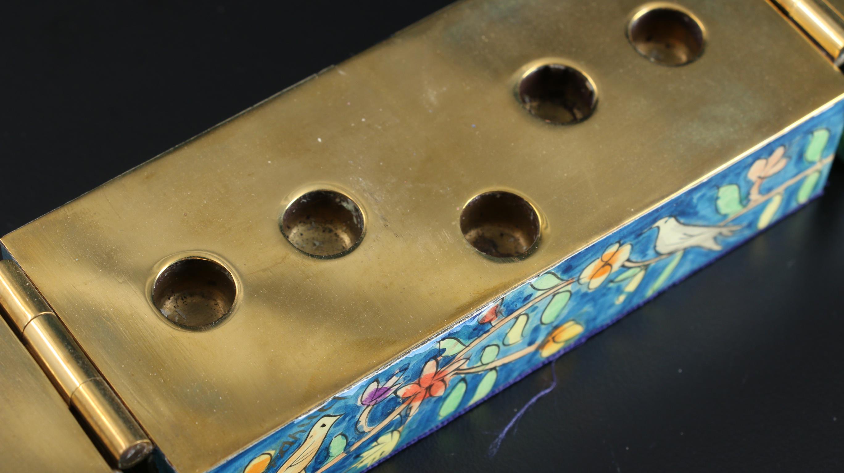 Yair Emanuel  Hand-Painted Lacquered Shabbat Candle Holders, Mid-20th C.