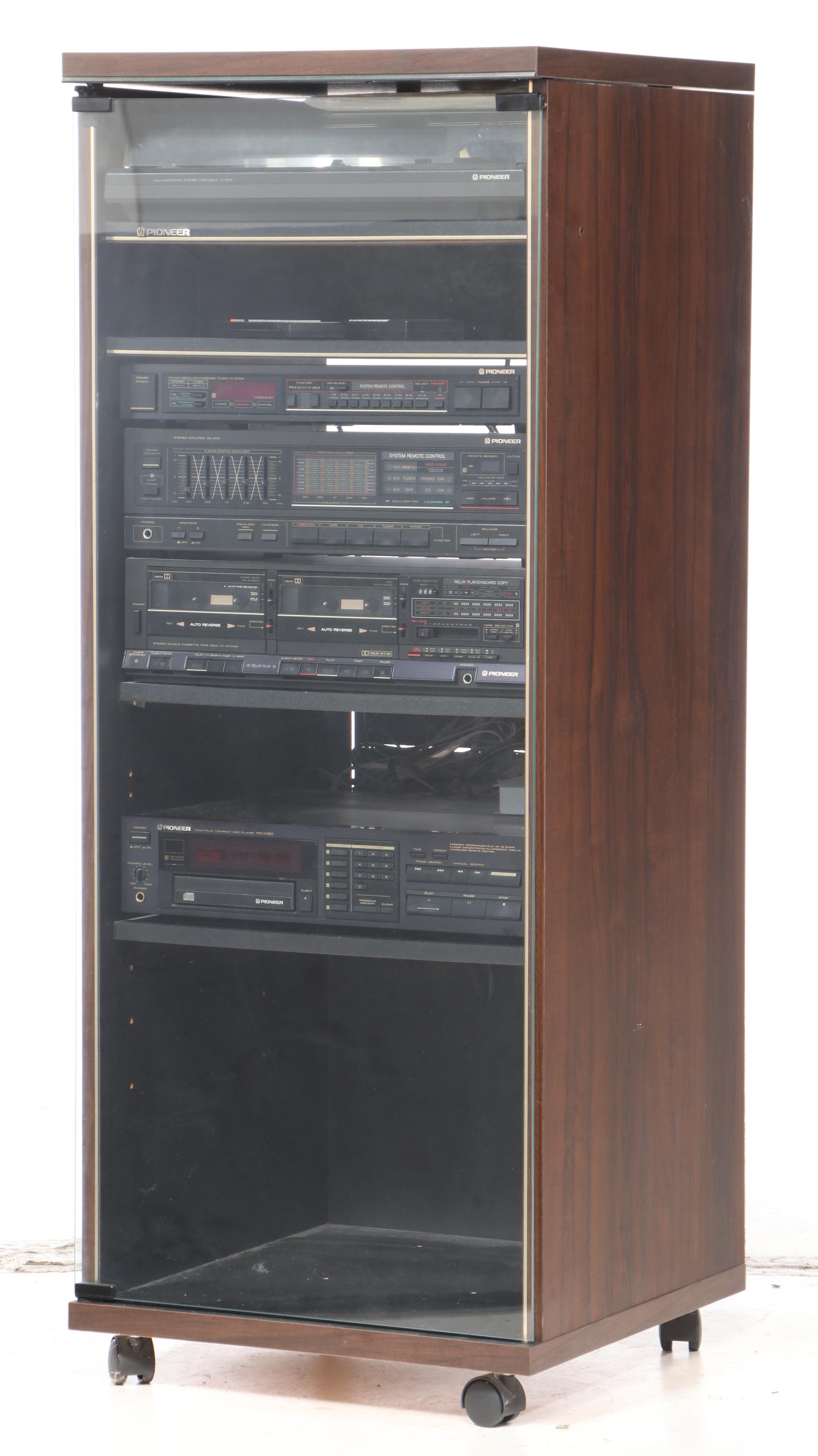 Pioneer Stereo Sound System with Disk Player, Turntable, and Floor Speakers