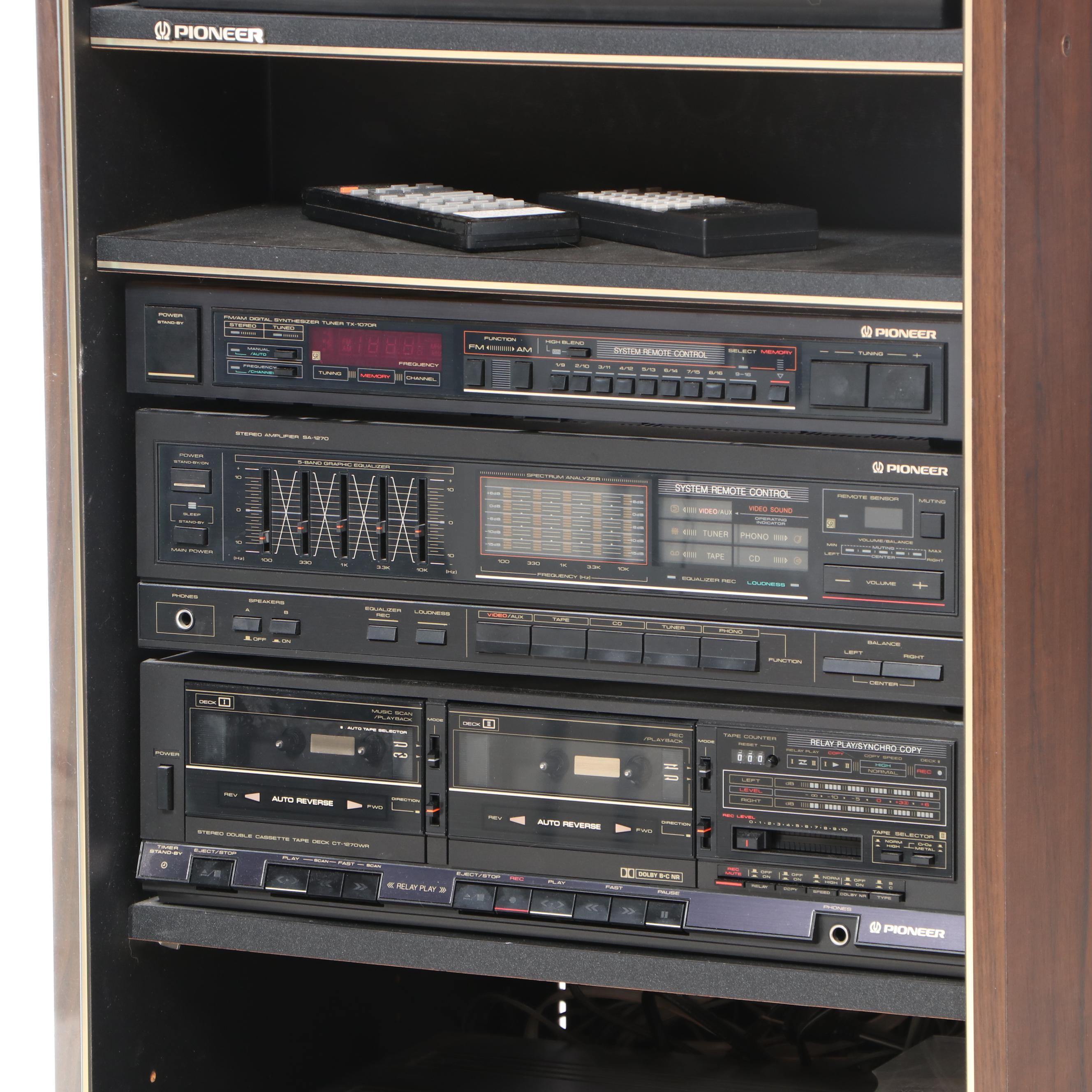 Pioneer Stereo Sound System with Disk Player, Turntable, and Floor Speakers