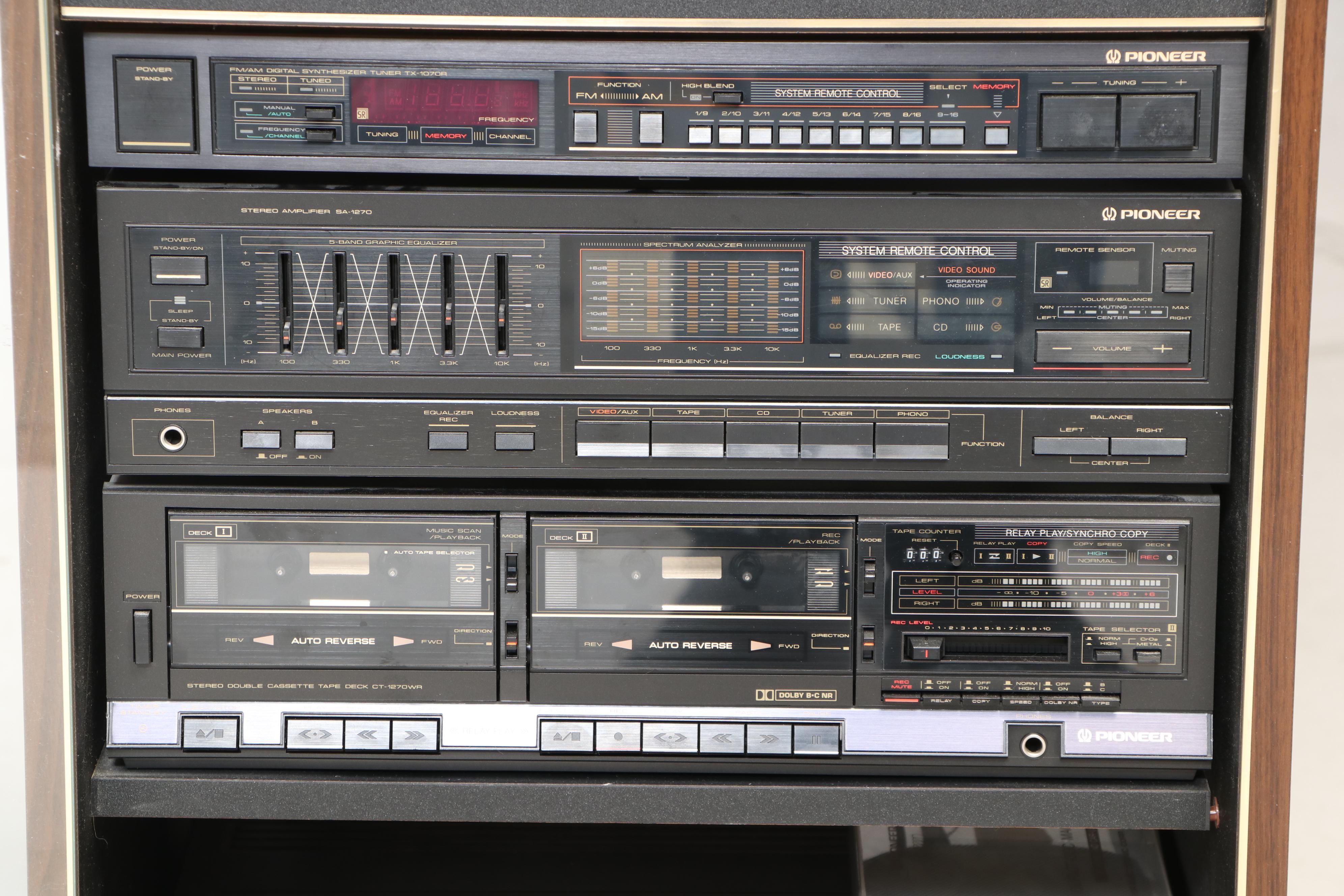 Pioneer Stereo Sound System with Disk Player, Turntable, and Floor Speakers