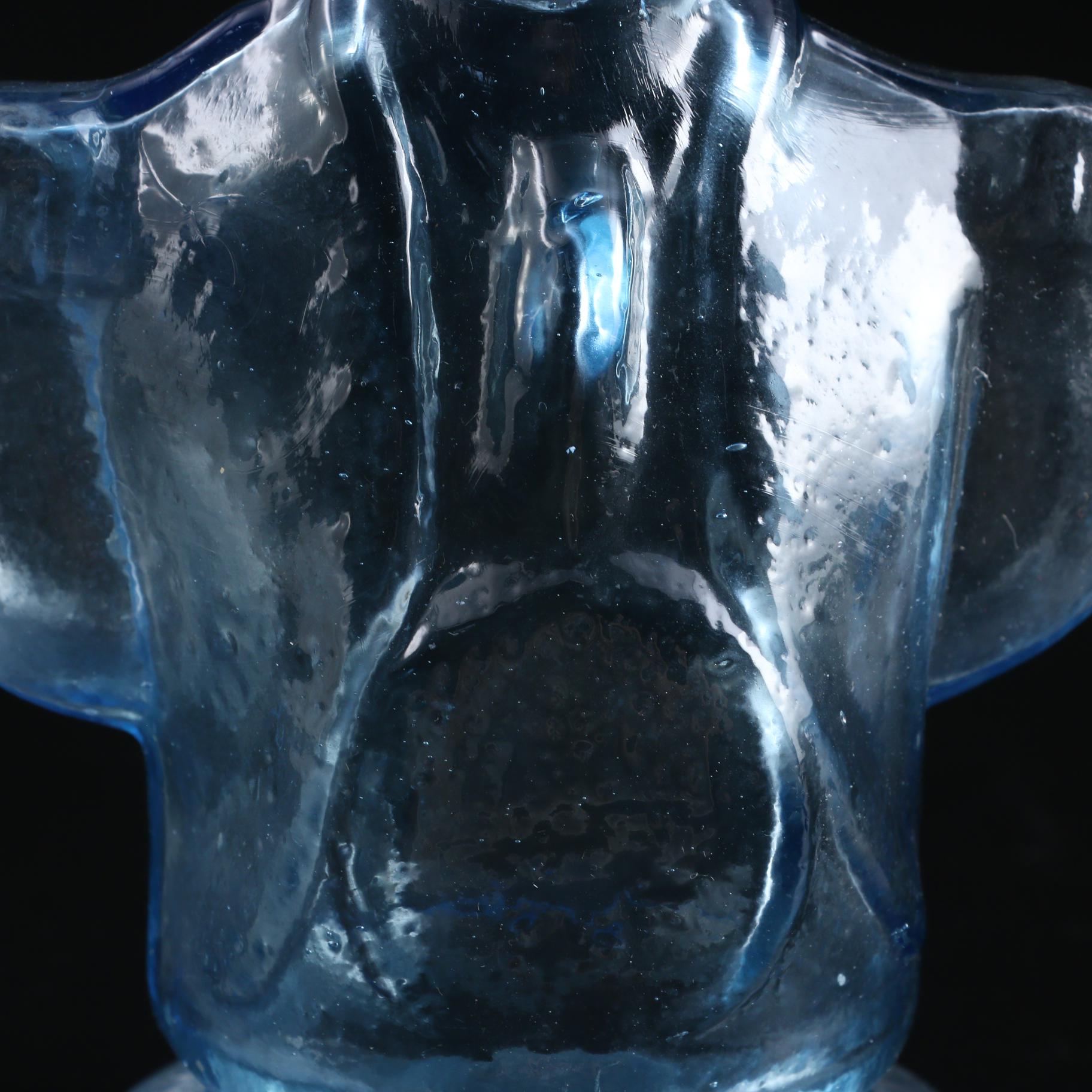 Simmons Centennial Bitters George Washington Blue Glass Liquor Bottle