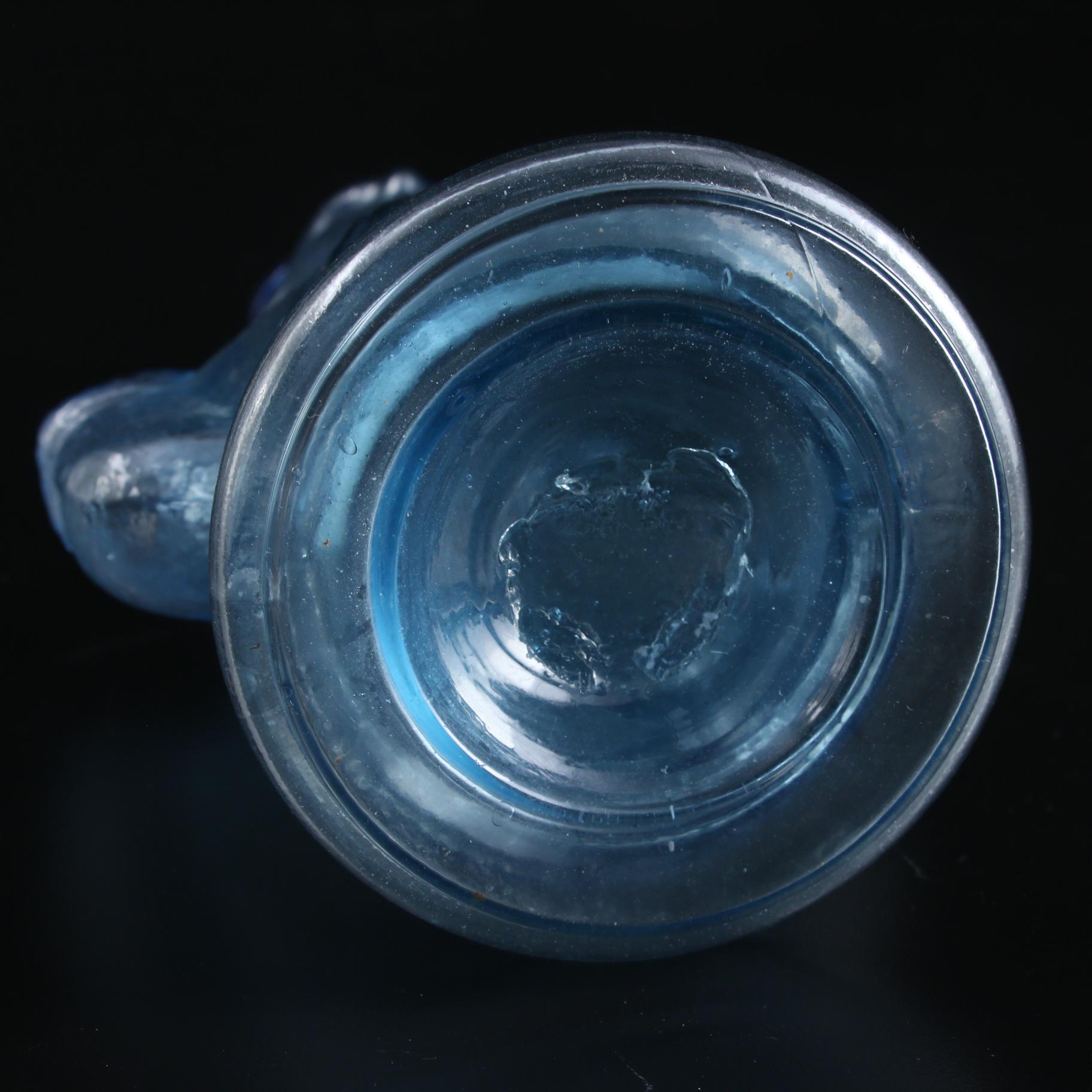 Simmons Centennial Bitters George Washington Blue Glass Liquor Bottle