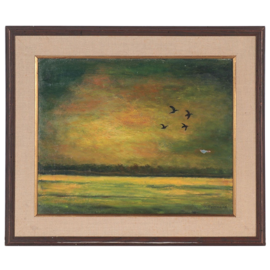 A. Marcus Seascape Oil Painting "Day's End," 1966