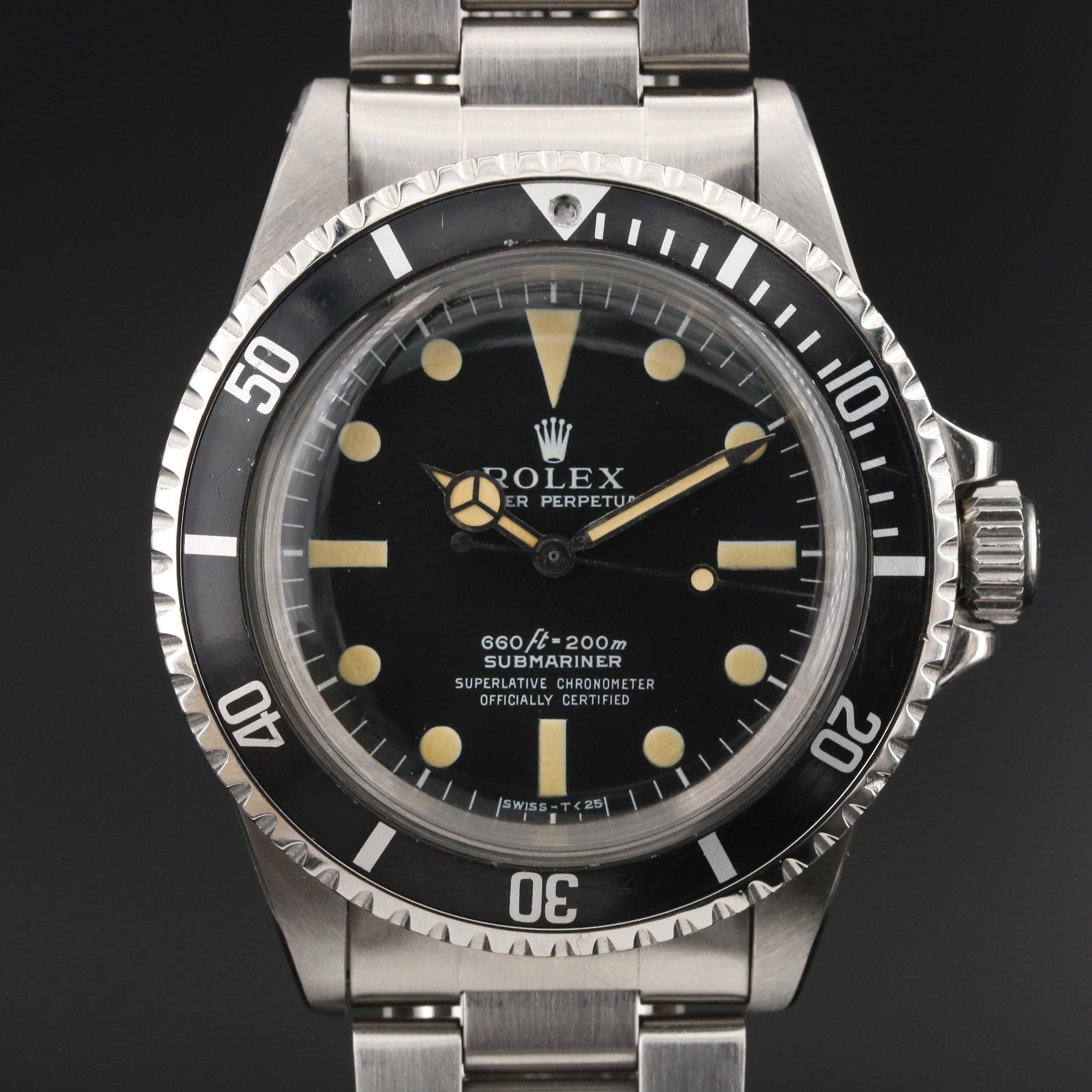 1967 Rolex Submariner Stainless Steel Automatic Watch