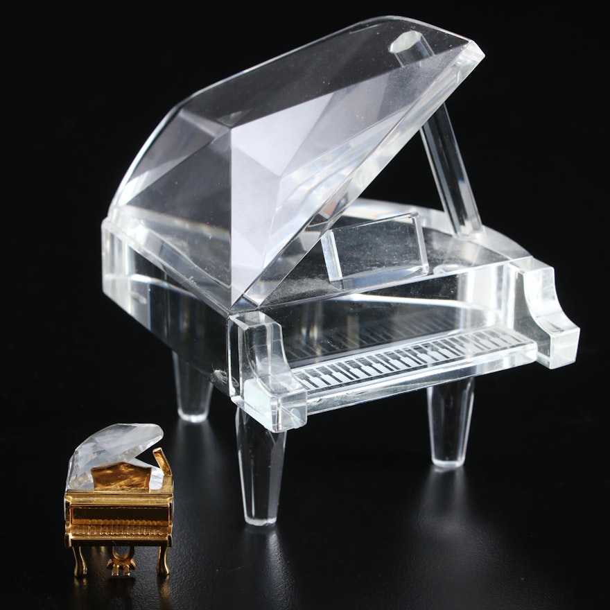 Swarovski Crystal Miniature Piano with Other Piano Figurine