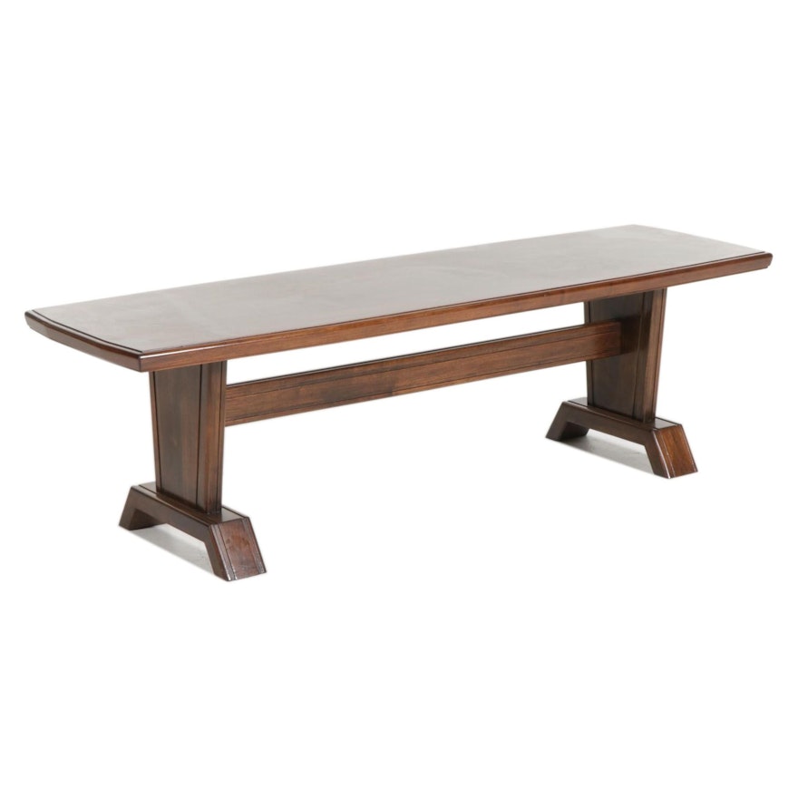 Contemporary Walnut-Finished Wood Coffee Table