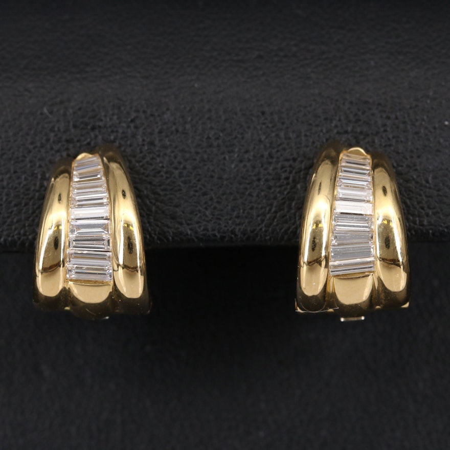 Mark Patterson 18K Diamond Graduated Clip Earrings