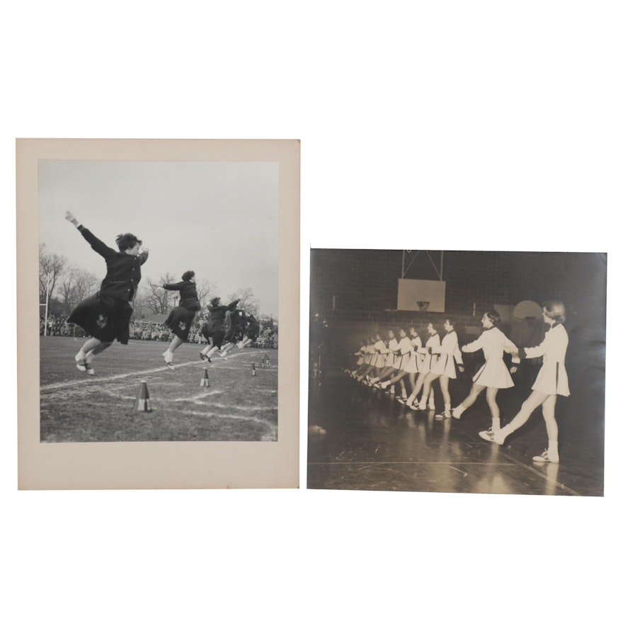 Silver Gelatin Photographs of Cheerleaders, Mid-20th Century