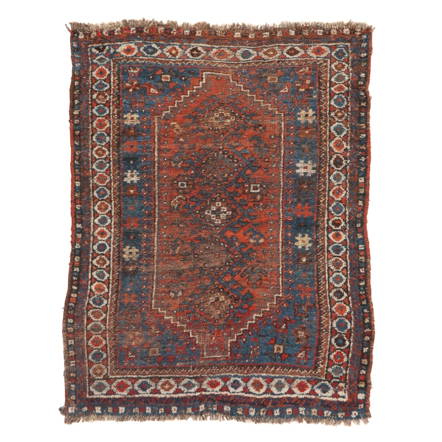 3'9 x 4'10 Hand-Knotted Persian Shariz Rug,1920s