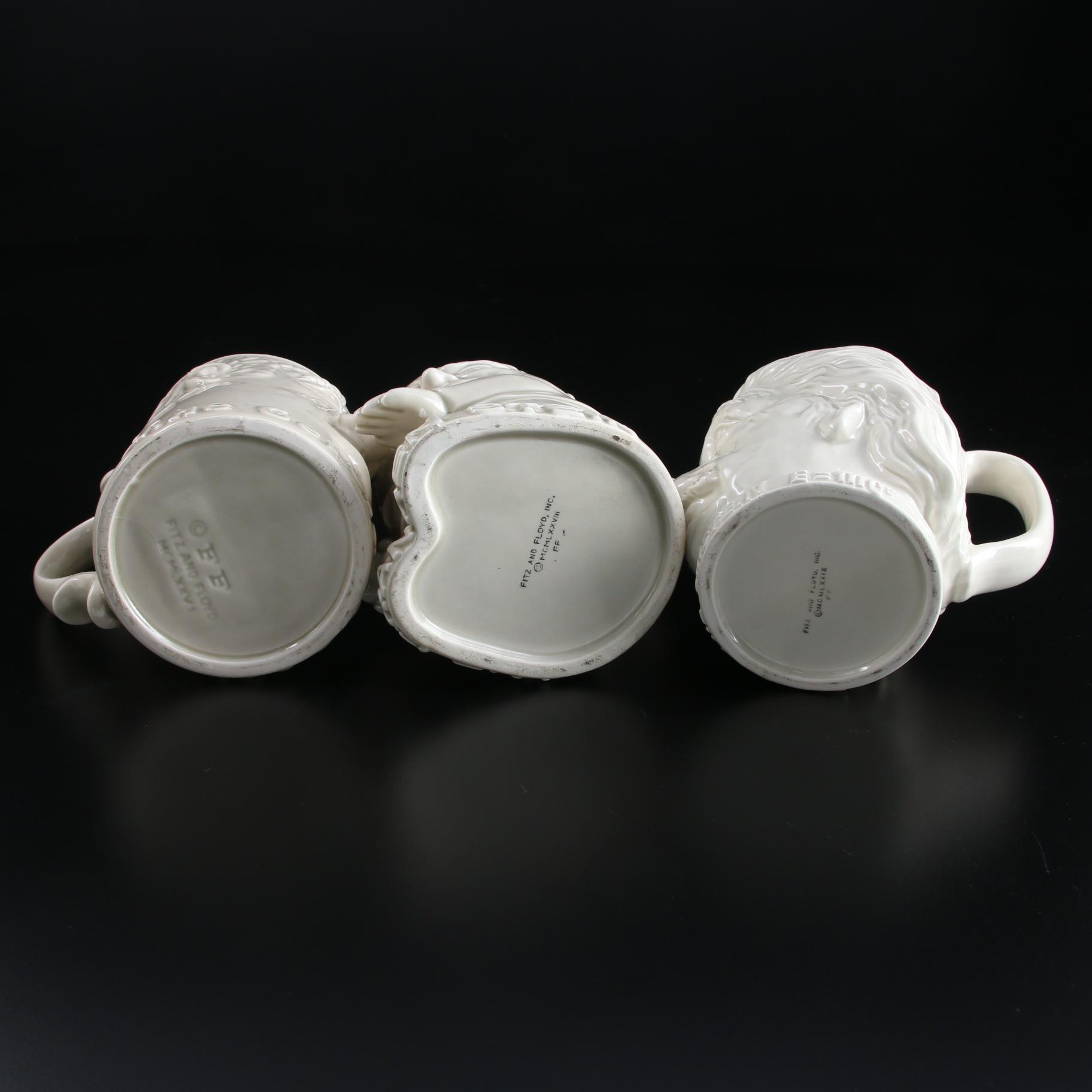 Fitz and Floyd "The Gertrude" Stein, "The Einstein" and "The Franken Stein" Mugs