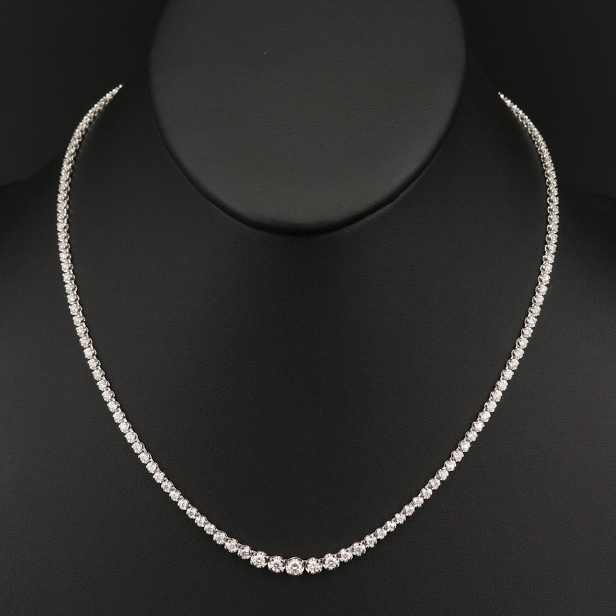 18K 3.04 CTW Diamond Rivière Necklace