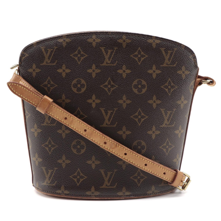 Louis Vuitton Drouot Crossbody Bucket Bag in Monogram Canvas